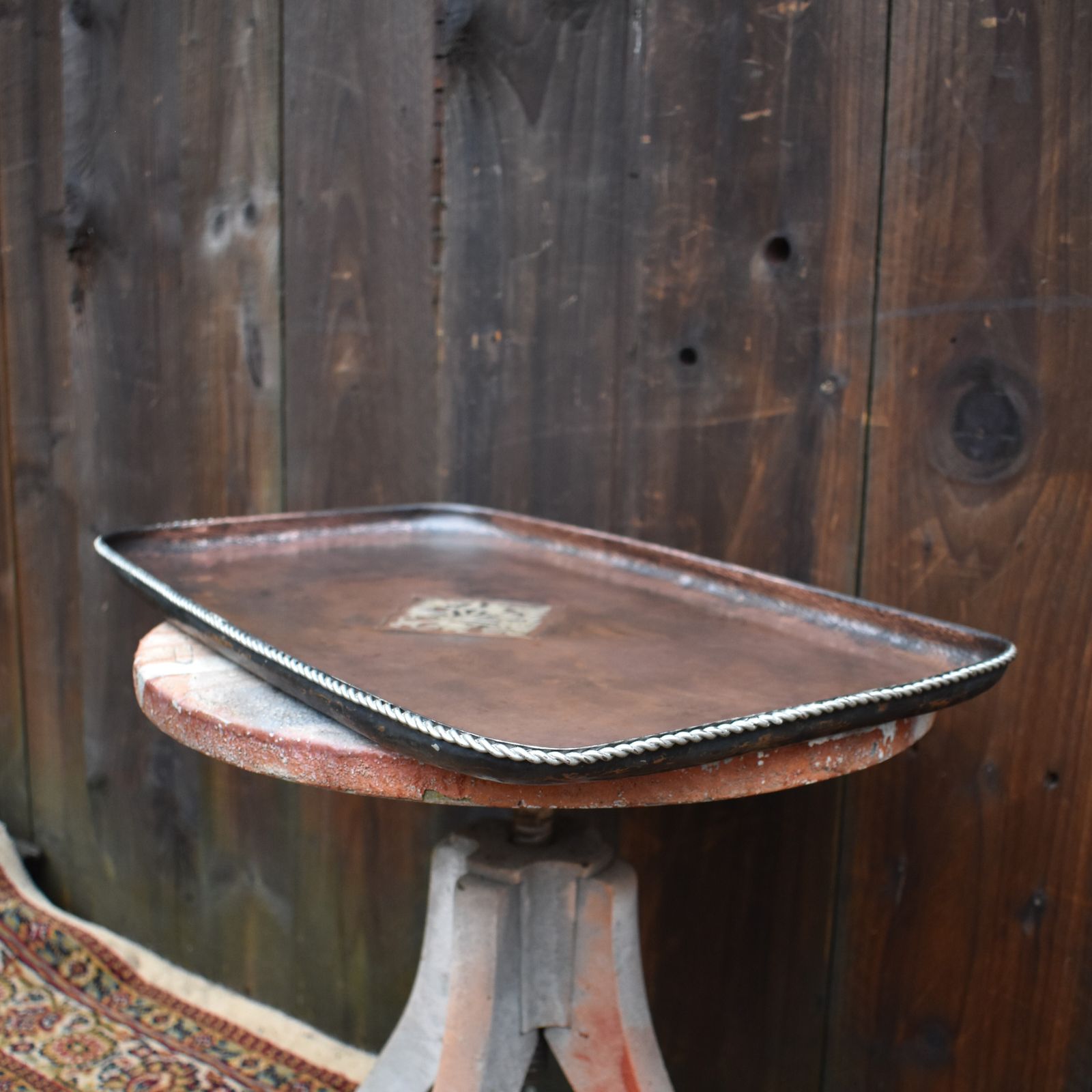 Antique Hugh Wallis Arts And Crafts Copper Pewter Country House Butlers Tray photo Home Decor