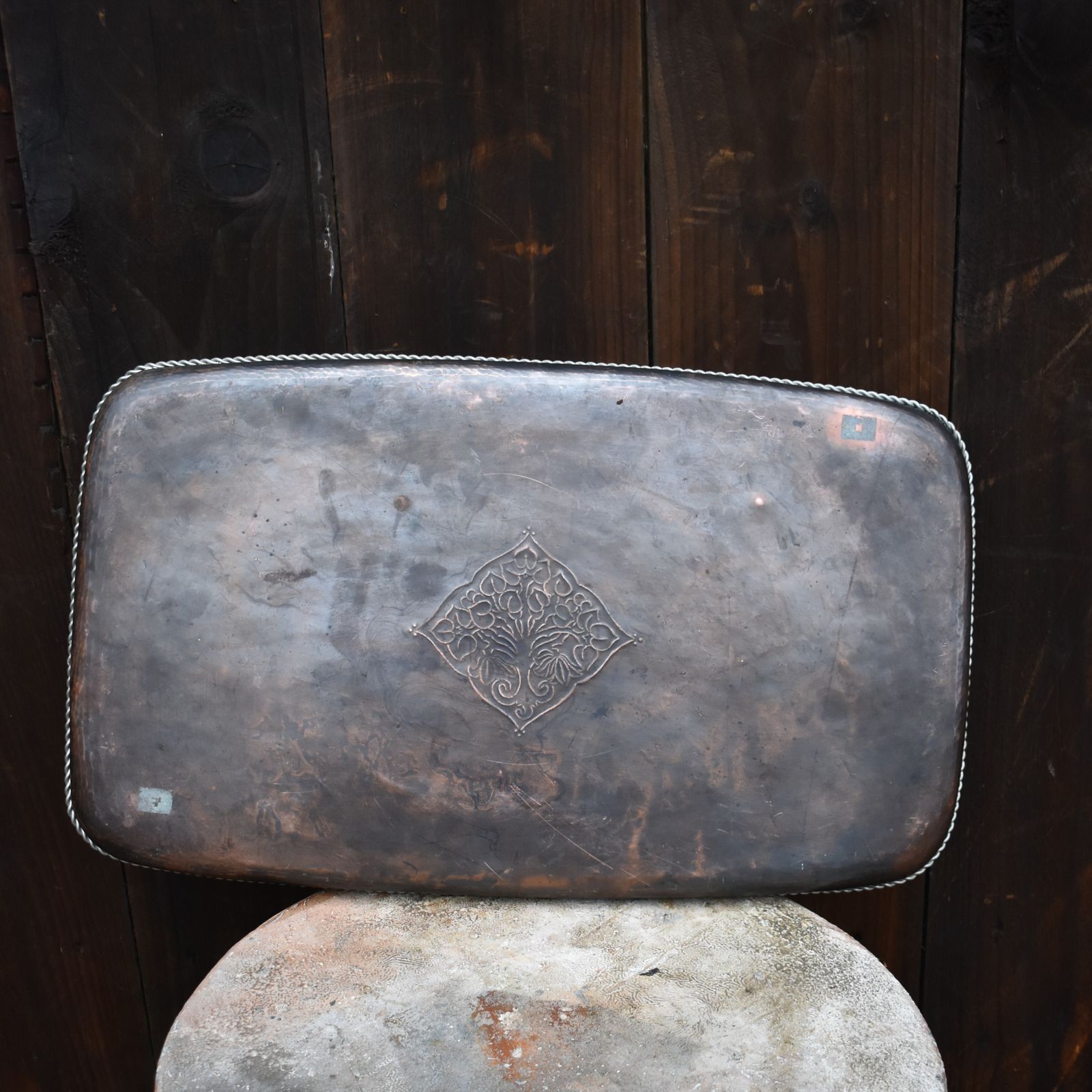 photo for sale Antique Hugh Wallis Arts And Crafts Copper Pewter Country House Butlers Tray