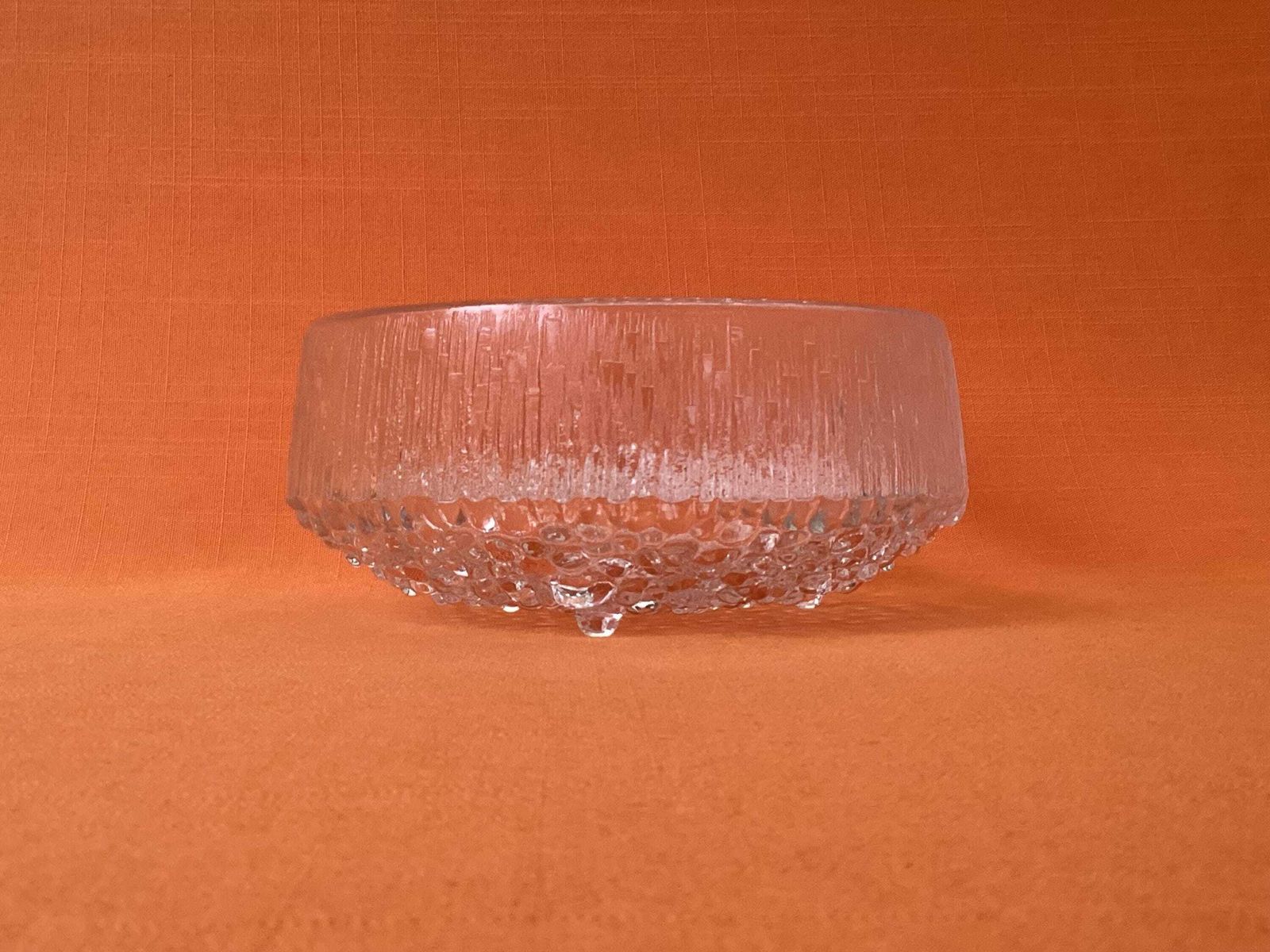1960s Scandinavian Textured Glass Bowl, Ultima Thule Collection By Tapio Wirkkala