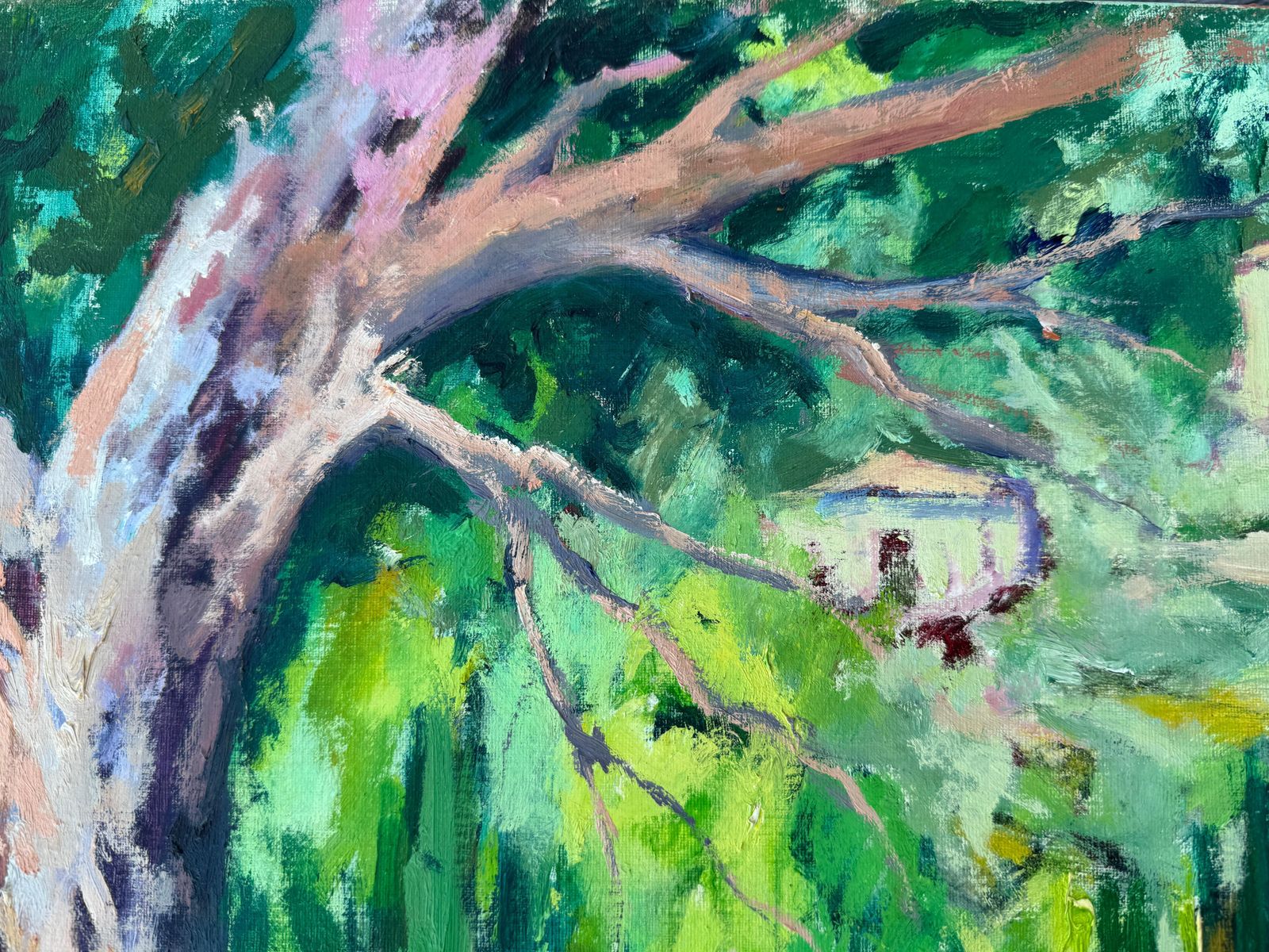 Valeri Farras Mediterranean Landscape With Architecture And Cypress Trees Oil On Canvas C.1990 photo 1350.0