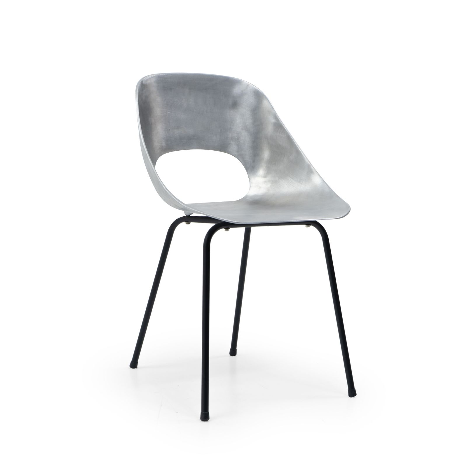 Aluminum Tonneau Chair By Pierre Guariche For Steiner, 1950s