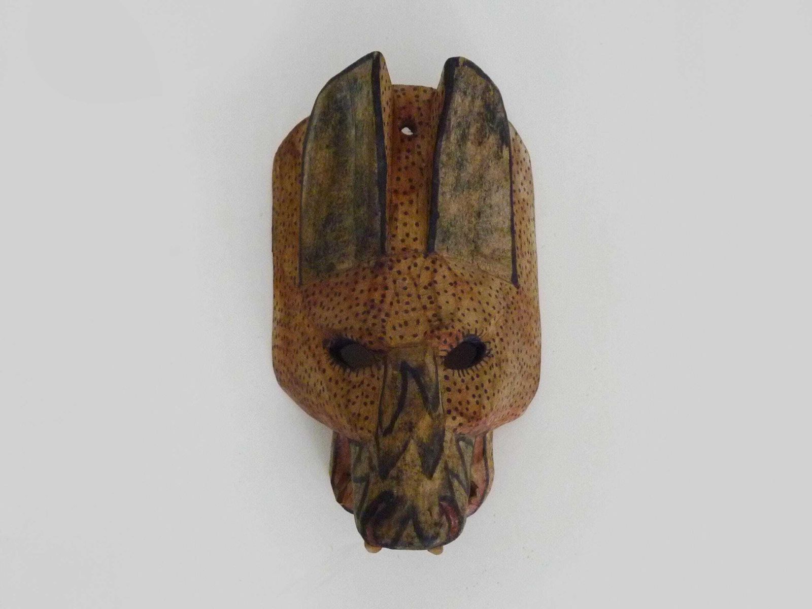 Folk Art Hand Carved Jaguar Mask From Guatemala photo furniture