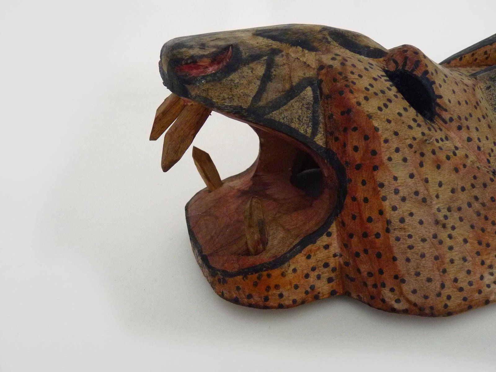 Folk Art Hand Carved Jaguar Mask From Guatemala photo 115.0