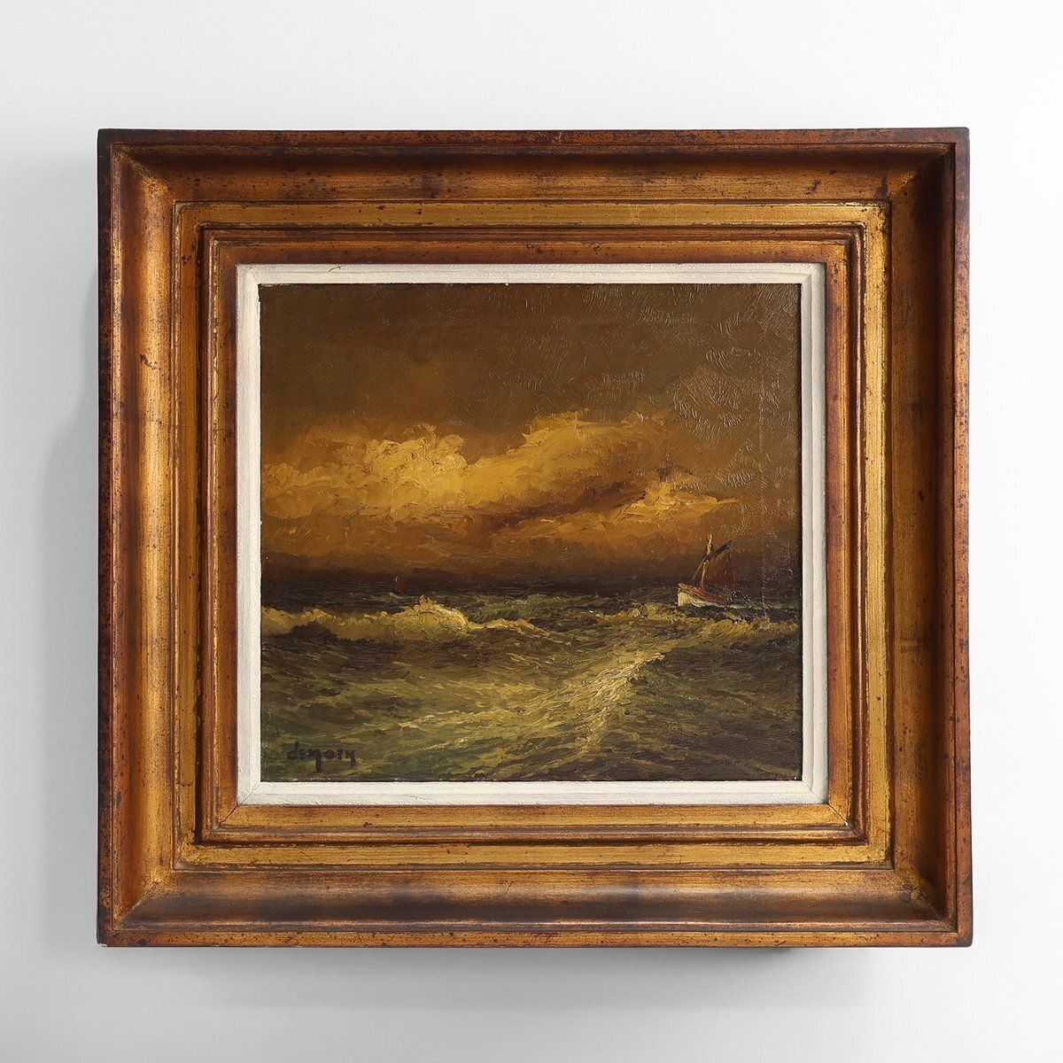 Albert Demoen, Seascape, 1940, Oil On Canvas, Framed