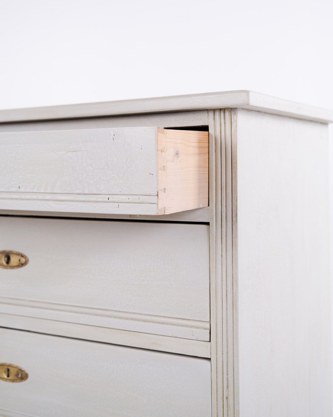 Antique Chest Of Drawers With 4 Drawers   Grey Painted   Year 1890s photo buy