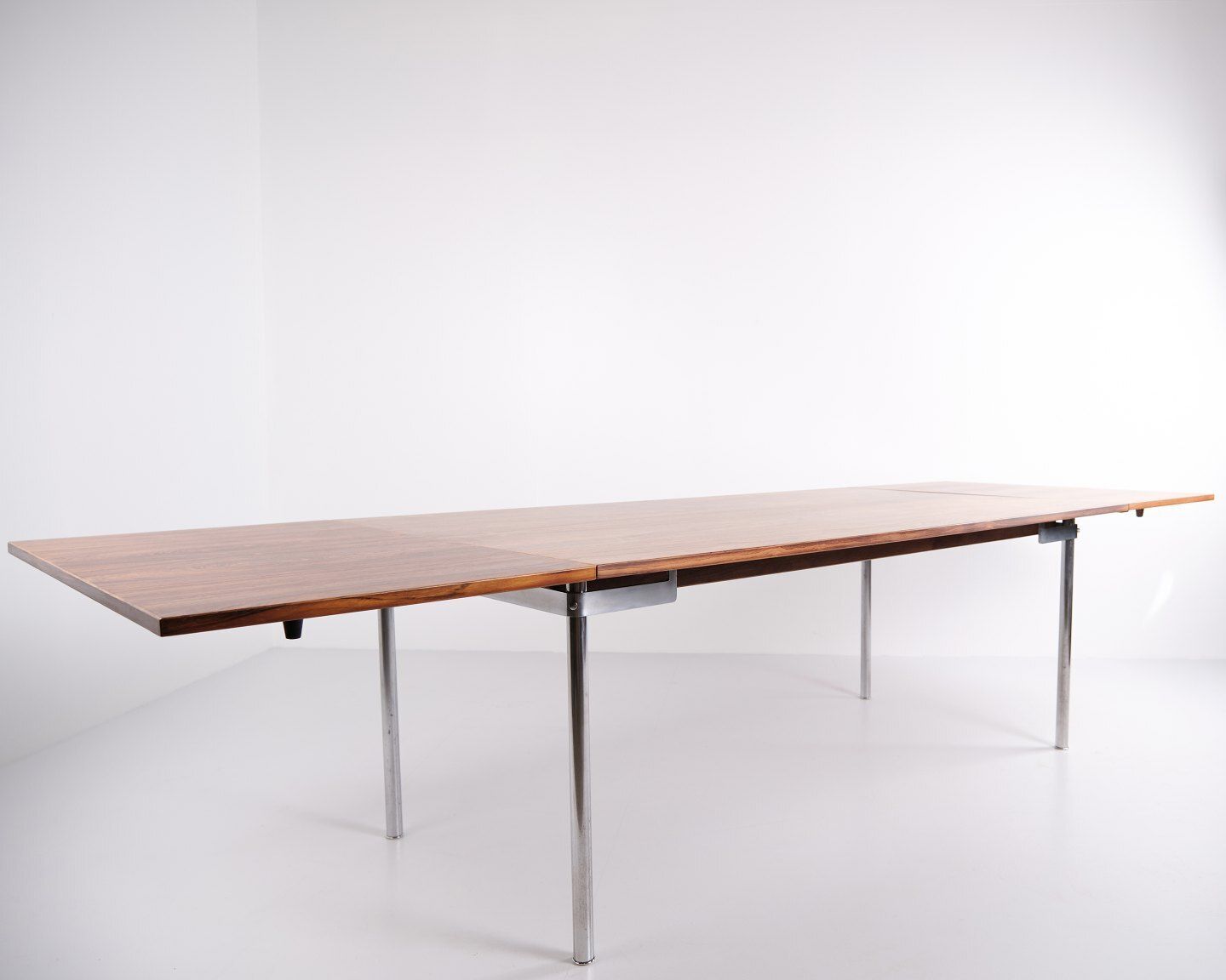 Dining Table With Flaps   Model At 319   Rio Rosewood & Steel Legs   Hans J. Wegner   Andreas Tuck   1960s photo 13895.0