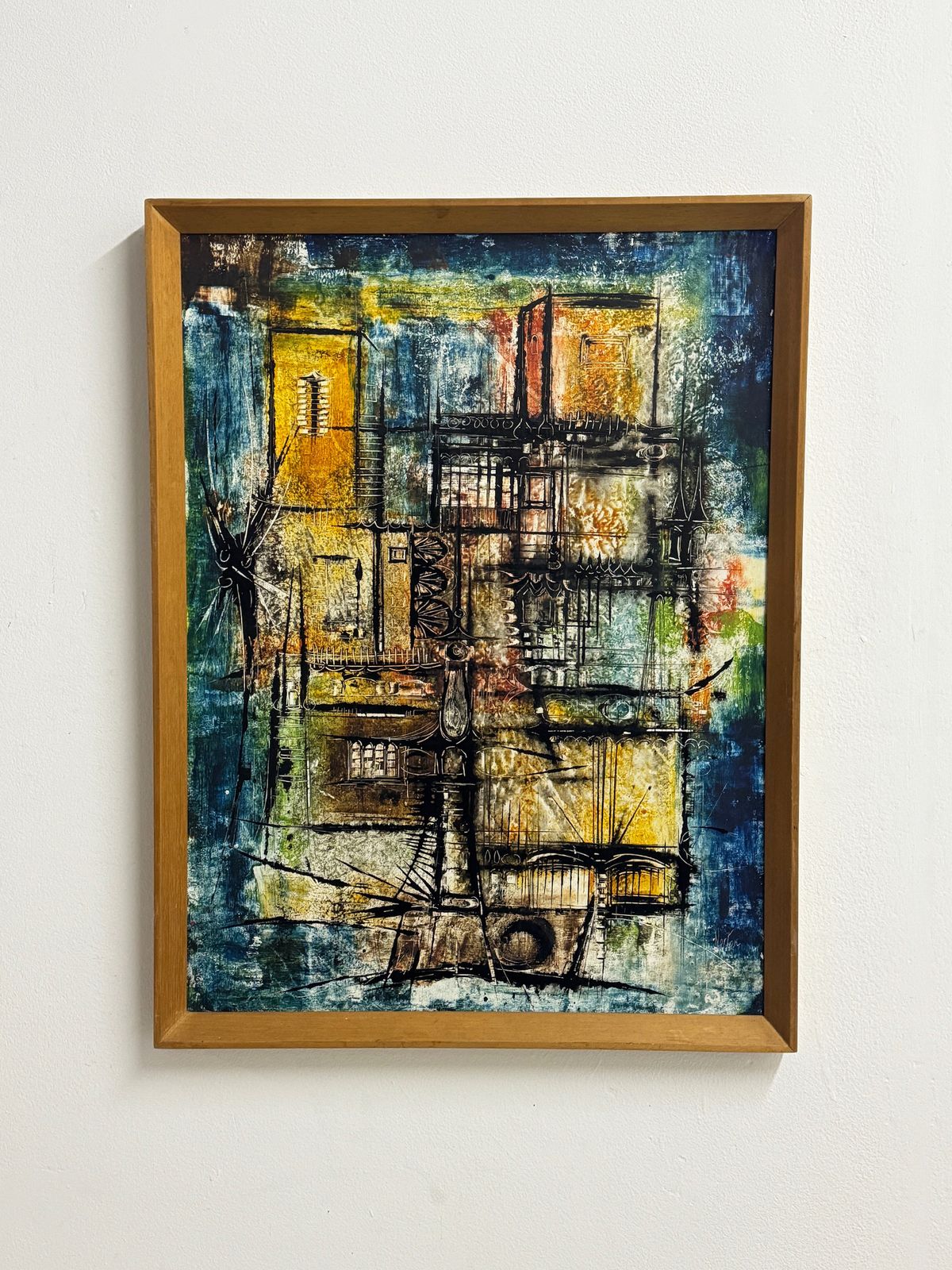 Mid Century Abstract Oil Painting, Signed Norton
