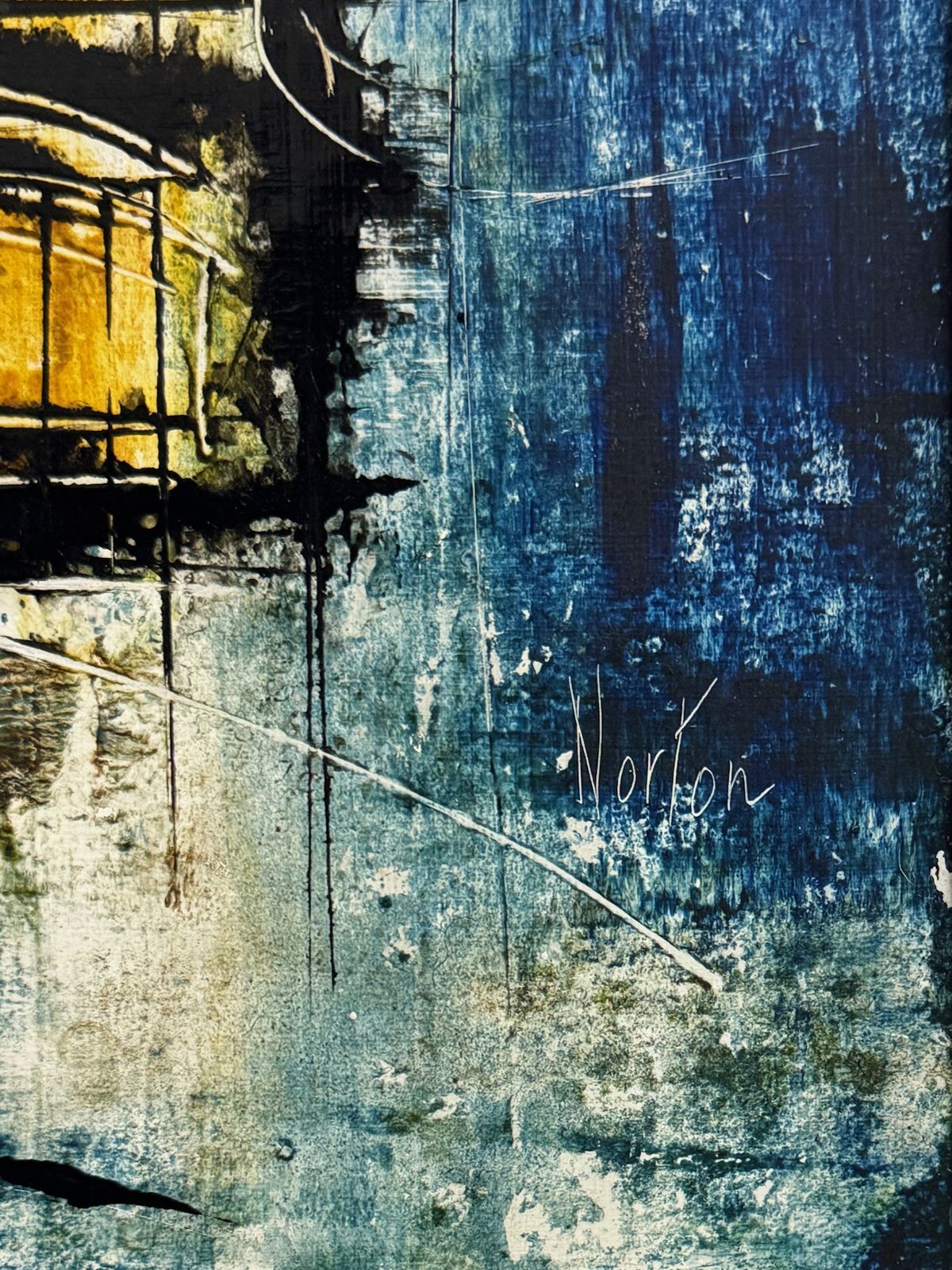 Mid Century Abstract Oil Painting, Signed Norton photo for sale