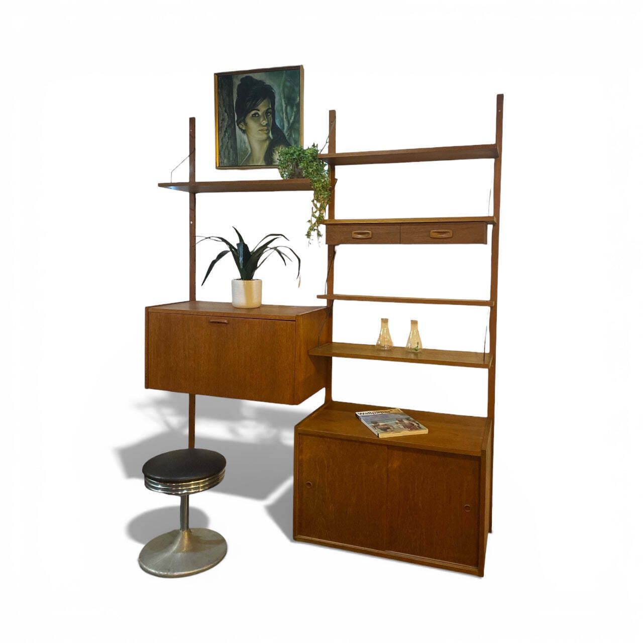 Danish Wall Unit Poul Cadovius Desk Cupboard Drawers Shelves photo furniture