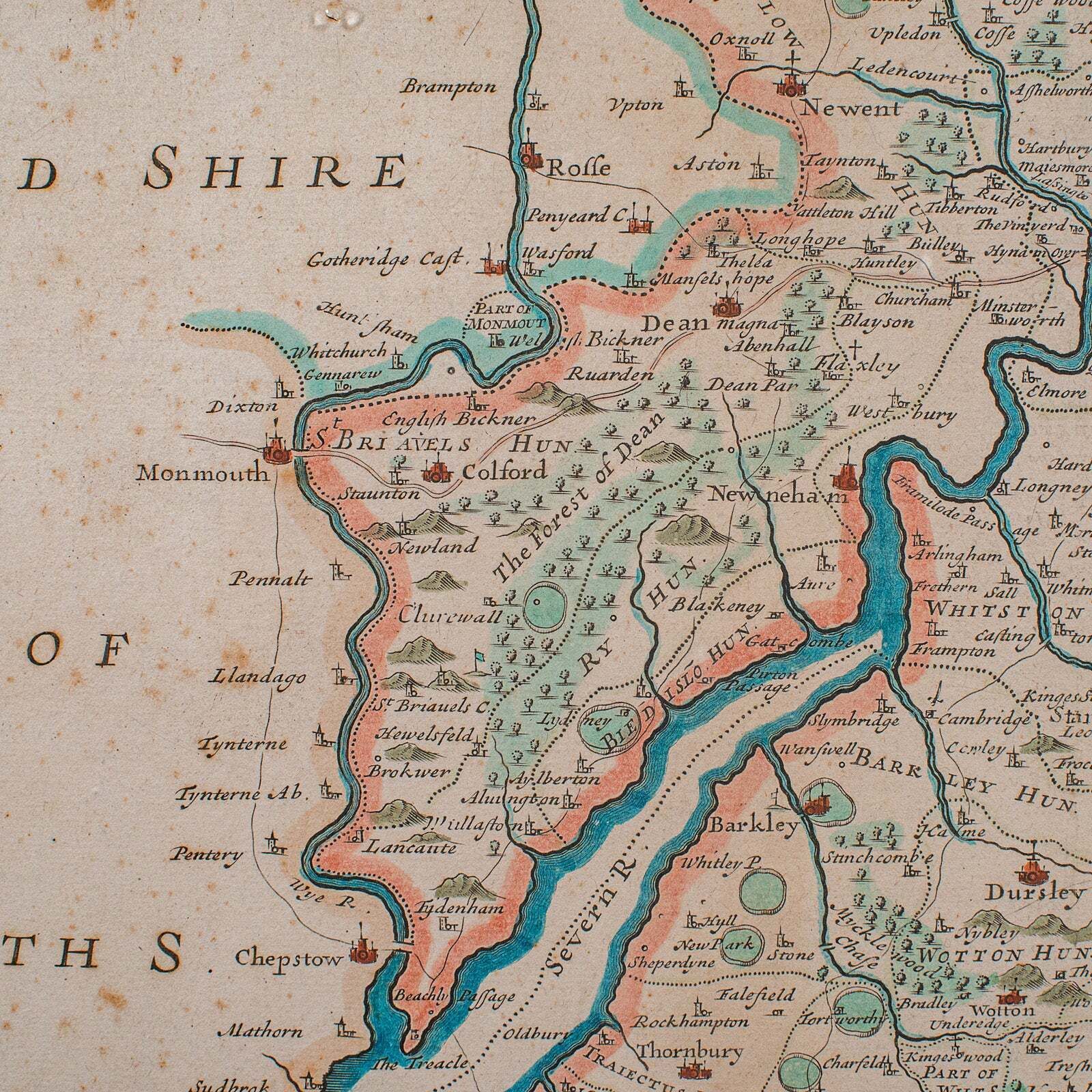 photo for sale Antique Gloucestershire Map, English, Framed Cartography, Robert Morden, C.1700