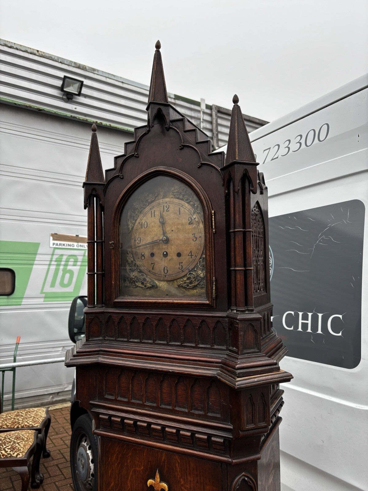 Impressive Gothic Fusee Bracket Clock On Pedestal. photo vinterior