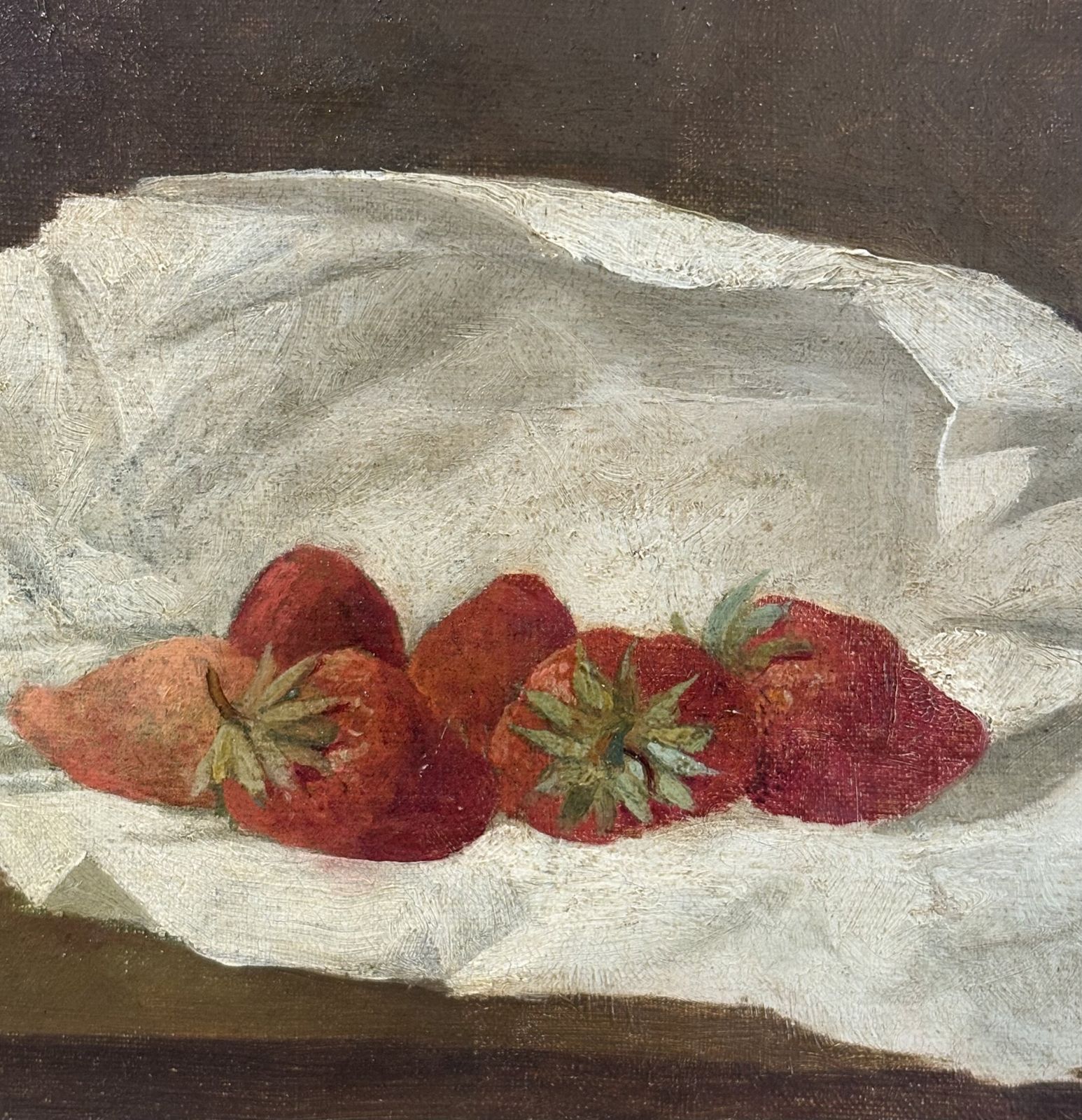 'Strawberries' Oil On Canvas , Signed And Dated 1894 photo furniture