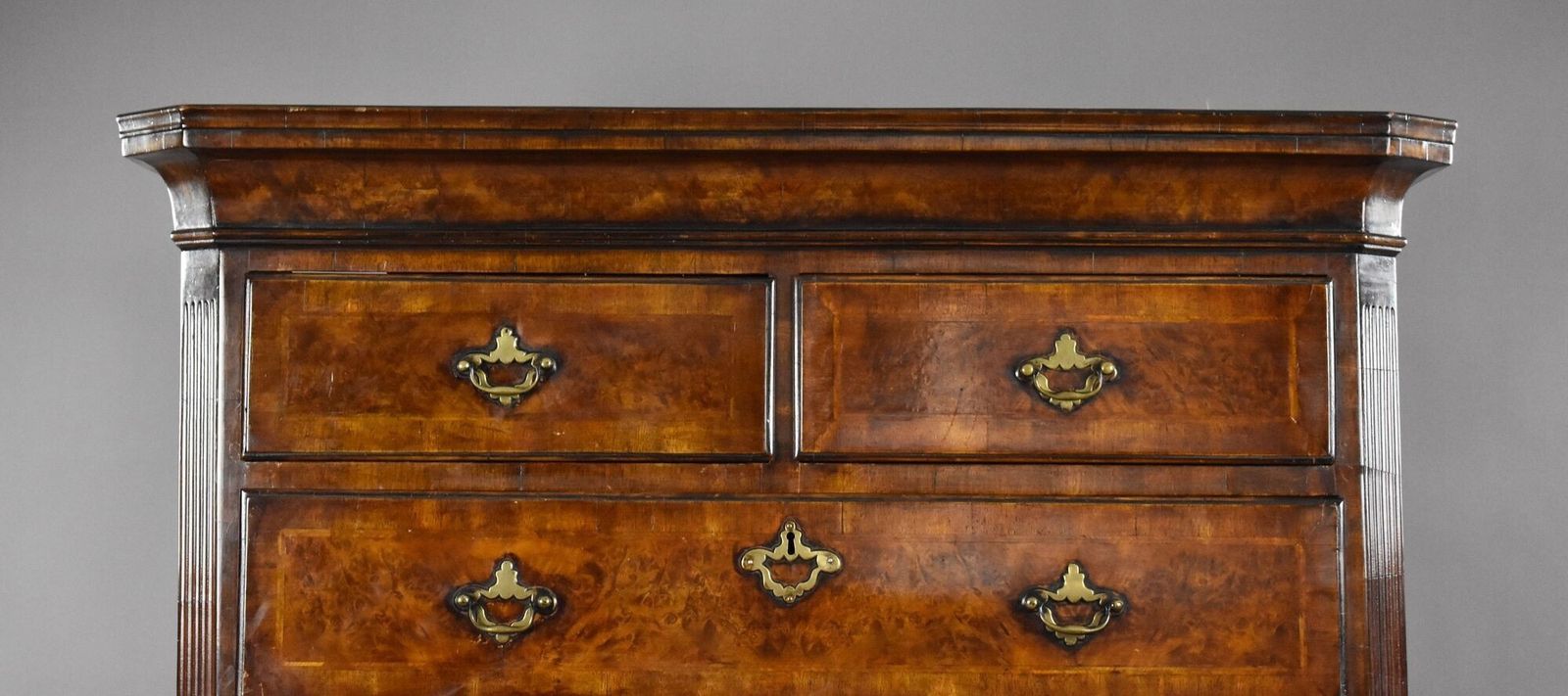 George II Burr Walnut Chest On Chest photo for sale