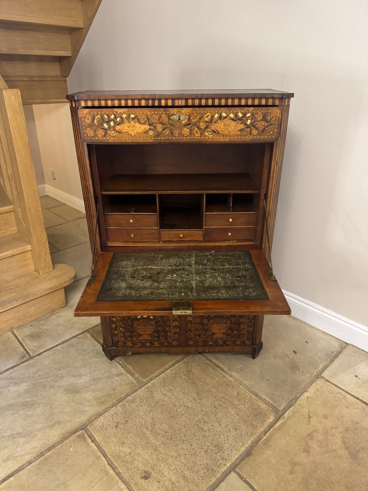 photo buy Outstanding Quality Antique 18th Century Dutch Floral Marquetry Secretaire