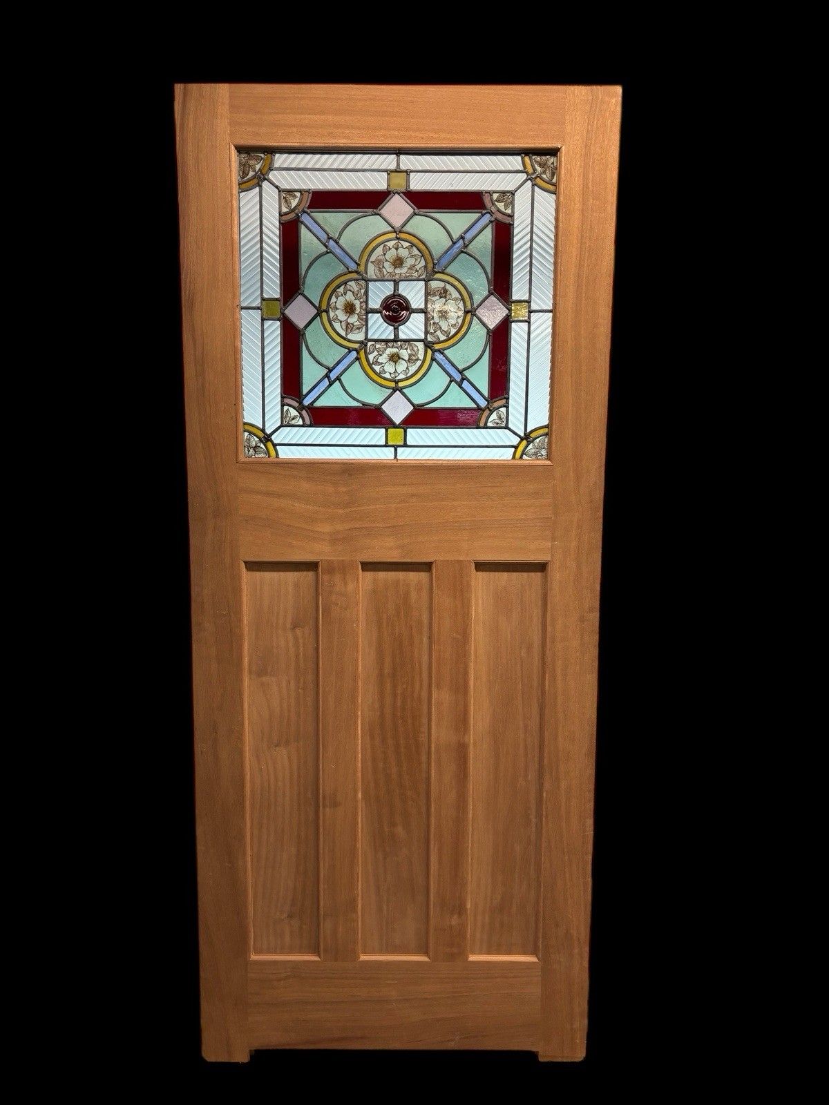 photo furniture Art Deco Stained Glass Front Door Period Old Reclaimed Antique Wood Lead 20s 30s