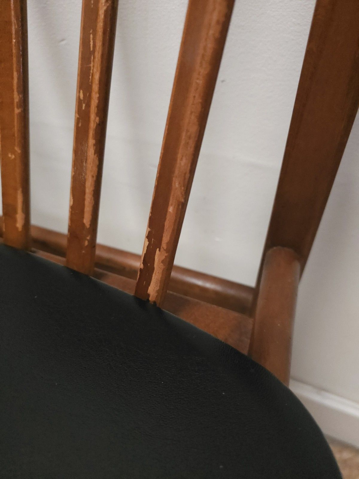 photo for sale Retro Elliots Of Newbury Dining Chairs Mid Century Set Of 4 Black Vinyl Delivery