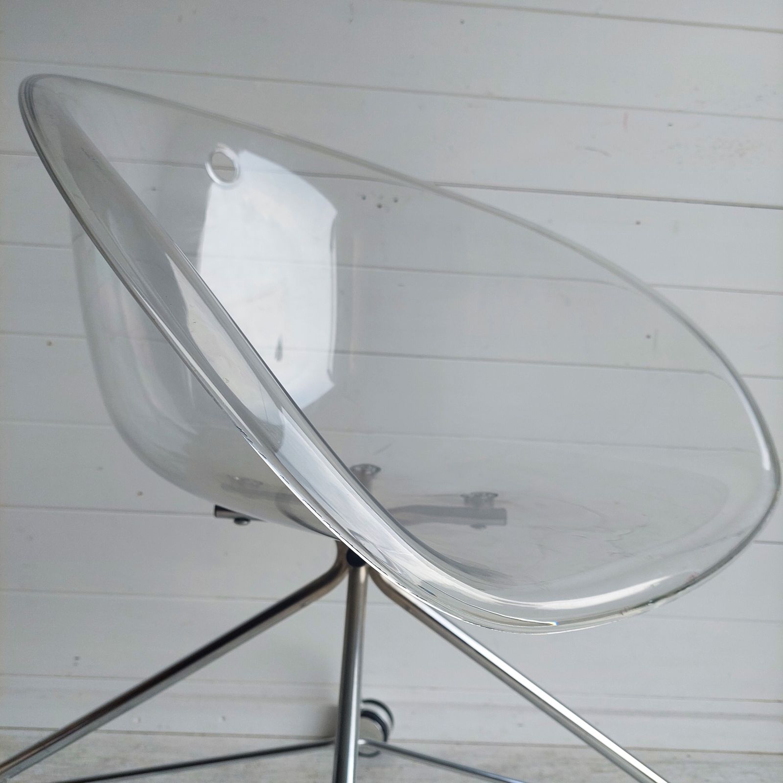 Postmodern Pedrali Gliss 968 Rolling Chair Italian Mid Century 1950s/60s Transparent  Office Chair 2000s photo buy