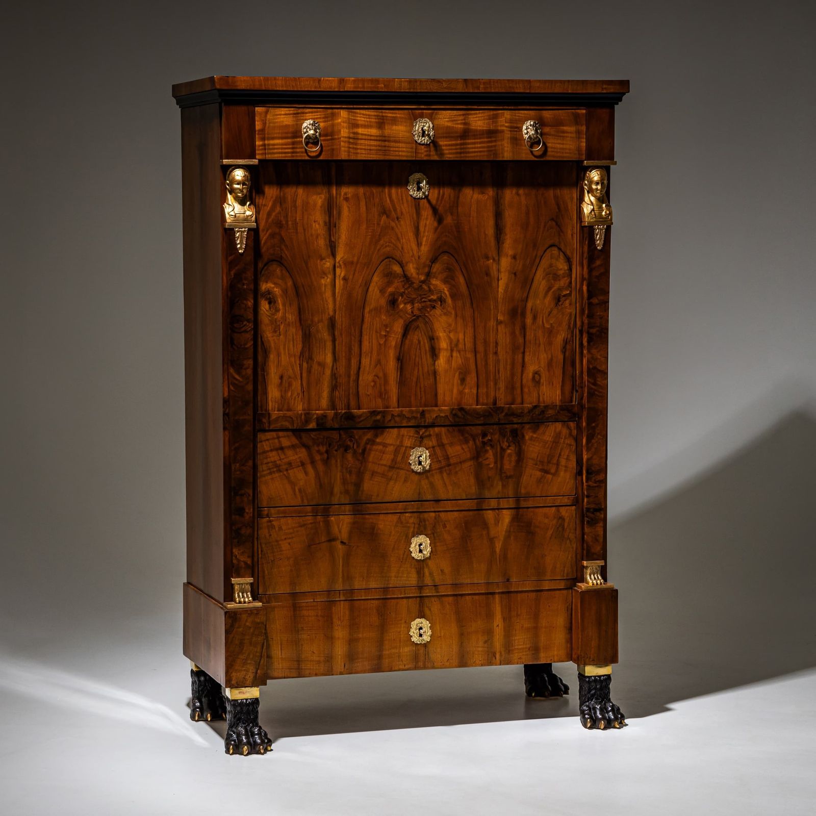 Empire Secrétaire With Caryatids, Early 19th Century photo furniture
