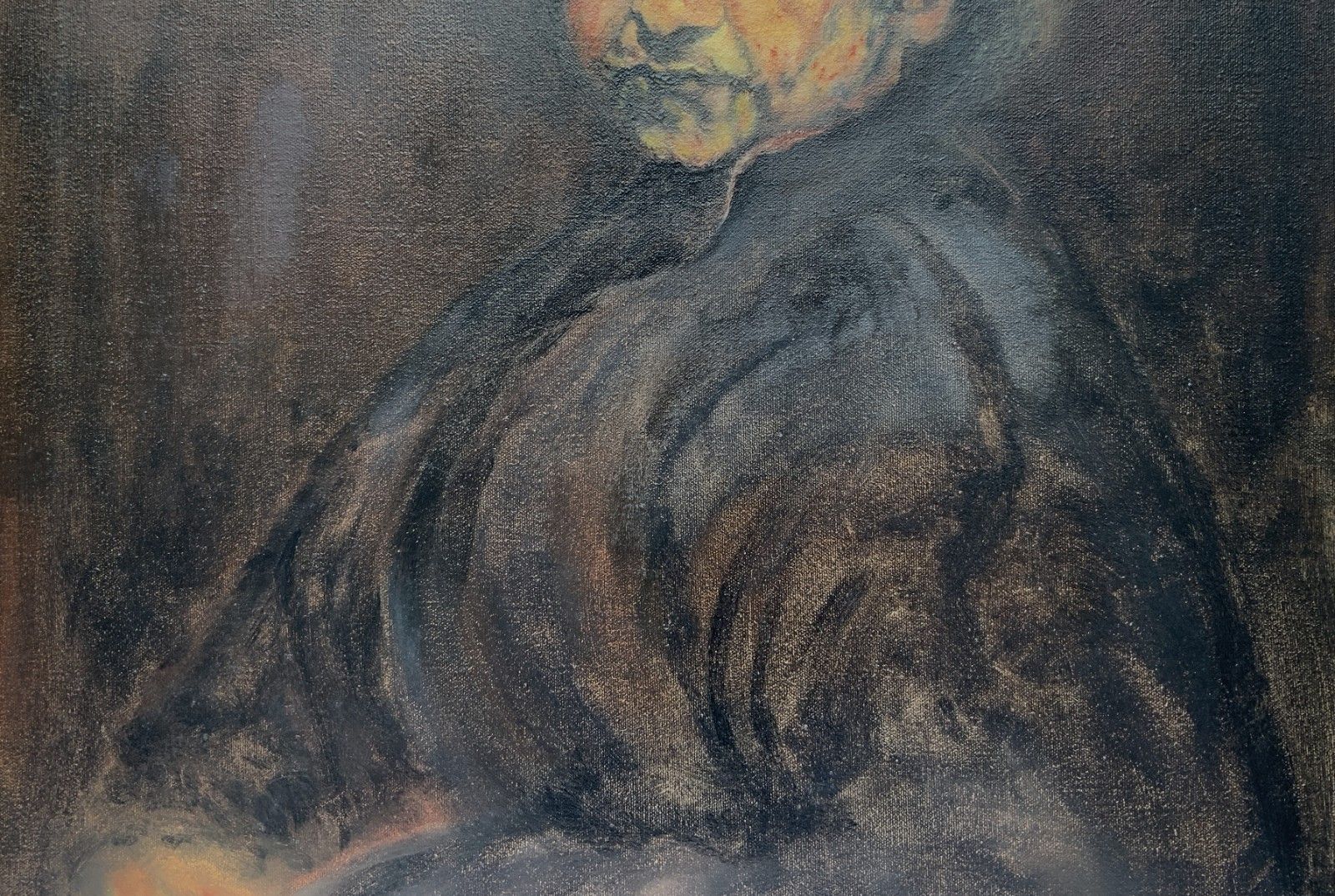 Large Half Length Oil Portrait Painting Of Rembrandt Van Rijn photo Art