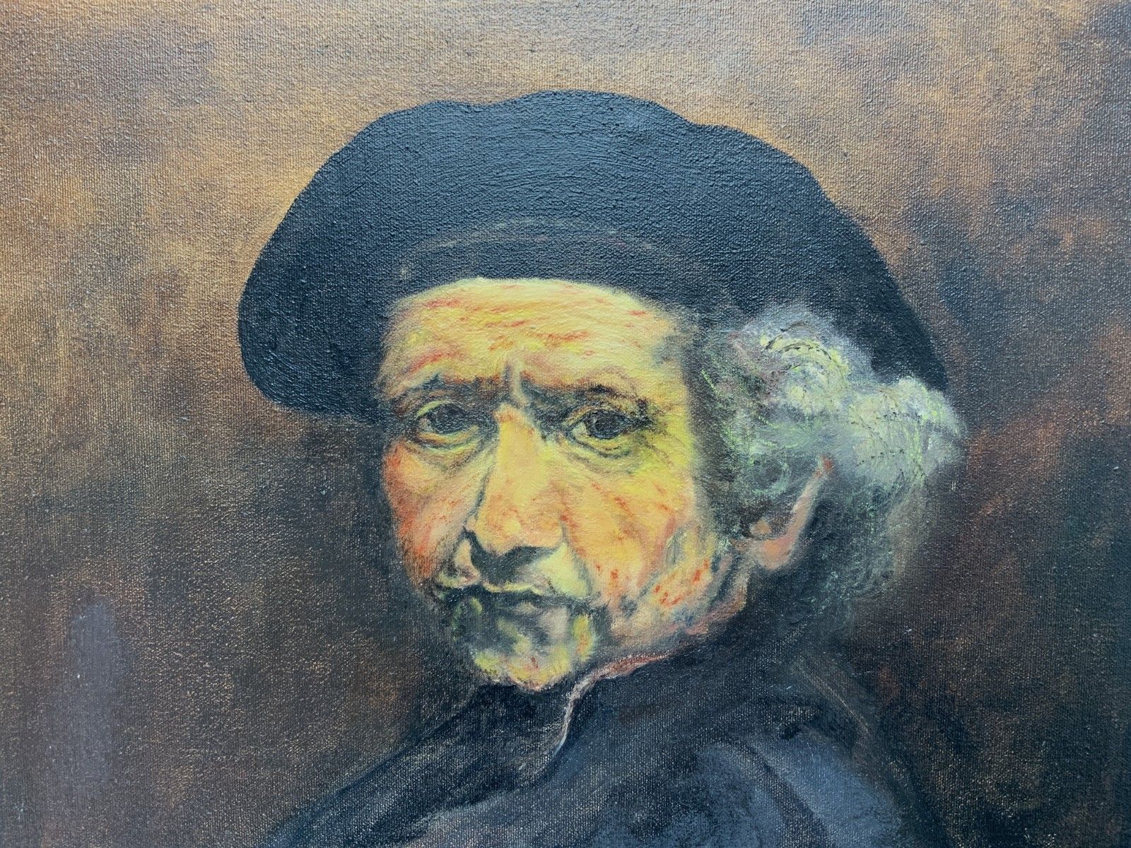 Large Half Length Oil Portrait Painting Of Rembrandt Van Rijn photo buy