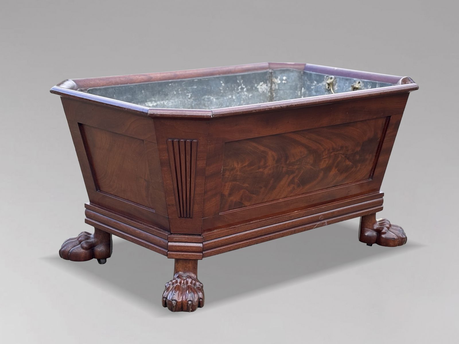 Early 19th Century Regency Period Mahogany Sarcophagus Wine Cooler photo for sale