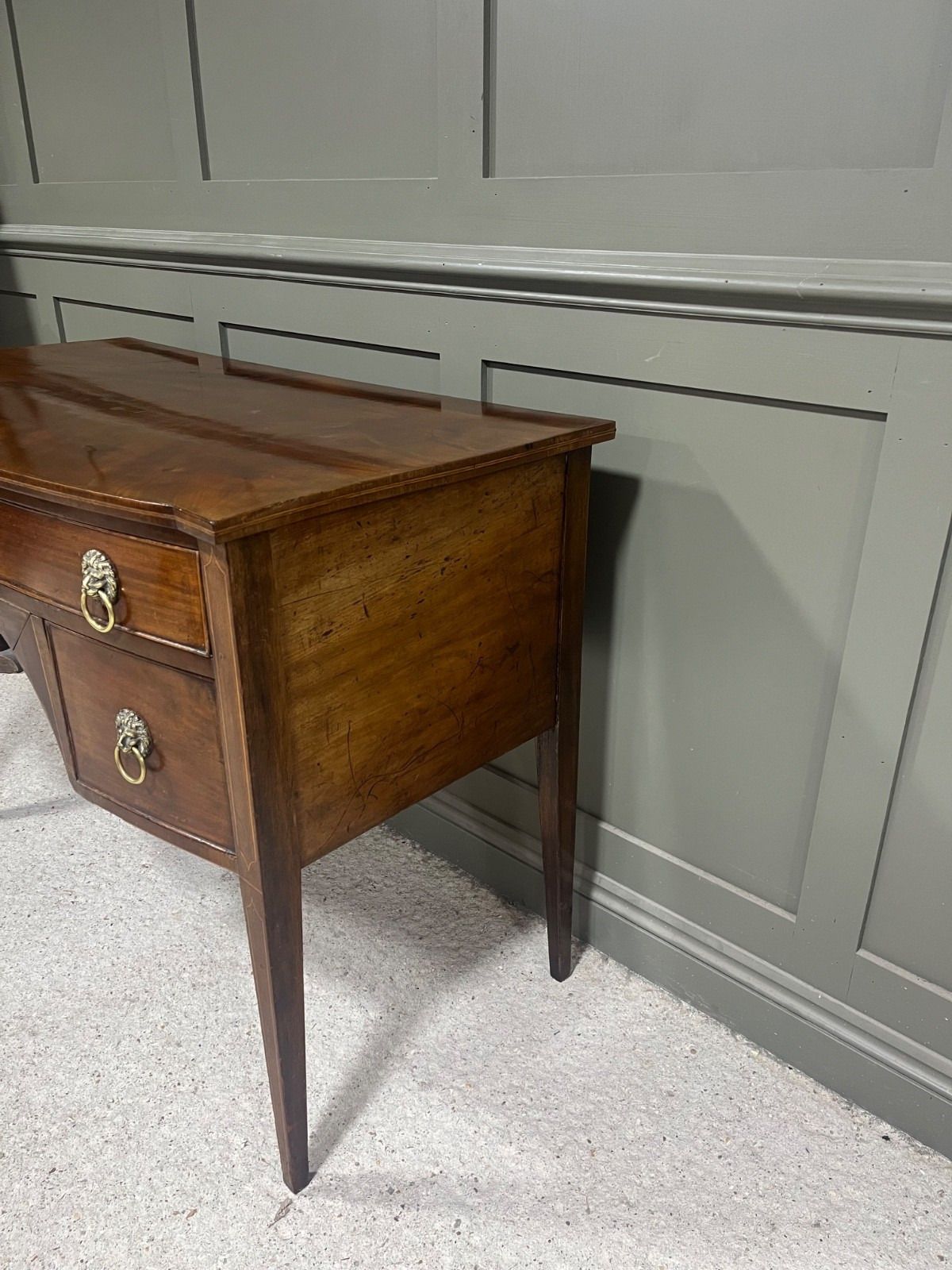 Georgian Desk Knee Hole Style Antique Desk Early 1800’s photo vintage