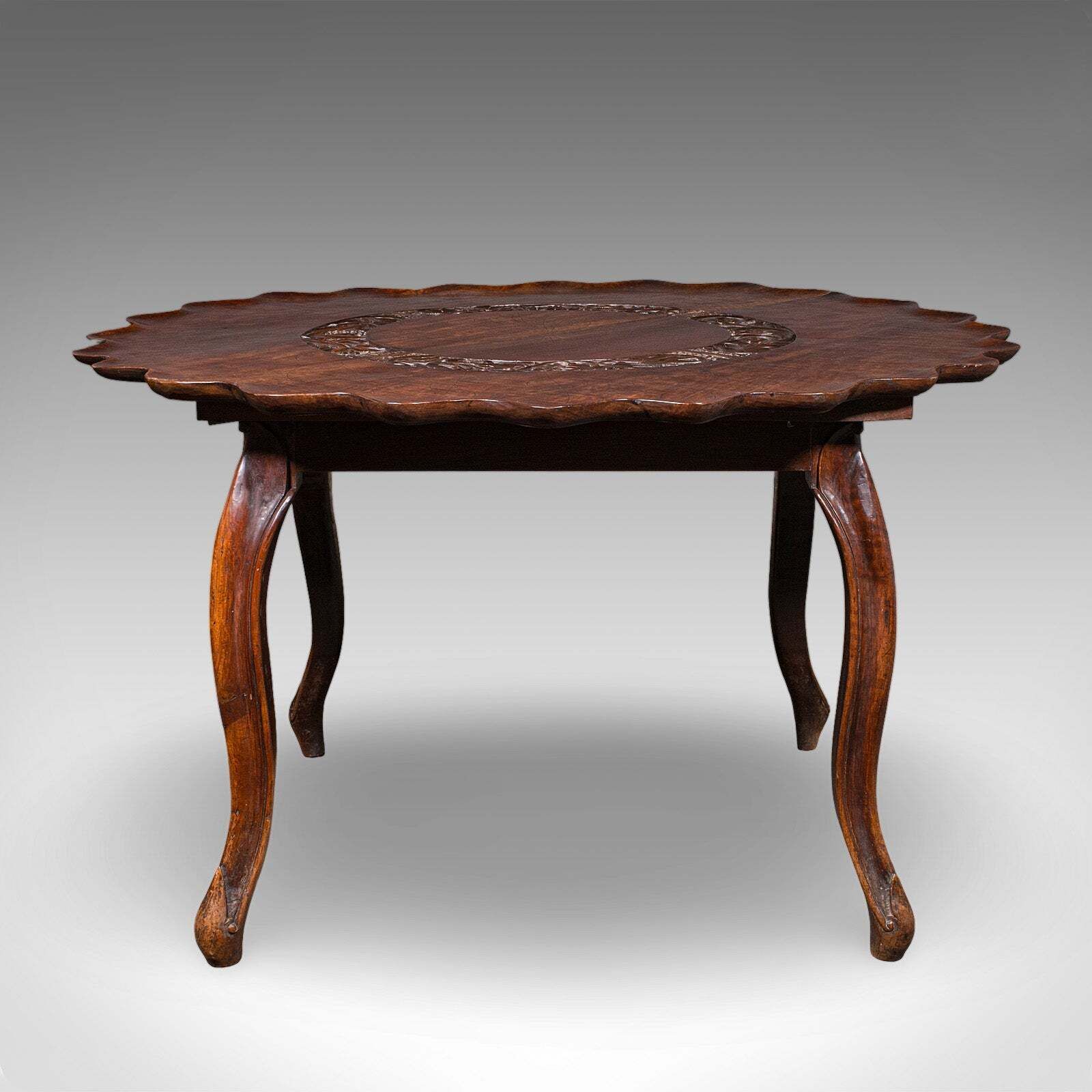 Antique Campaign Silver Table, Anglo Indian, 4 Seat, Dining, Colonial, Victorian photo for sale