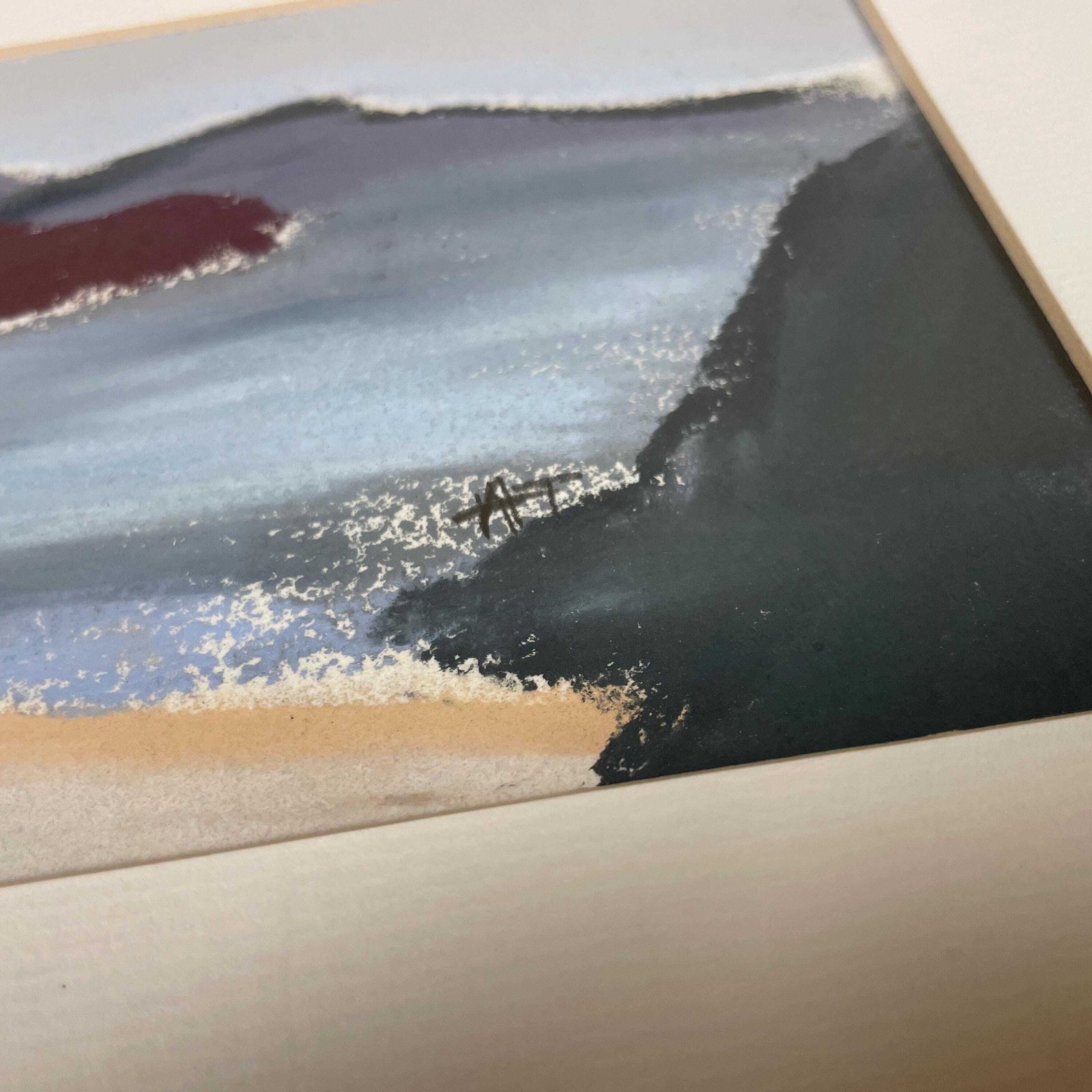 Framed Shoreline Coastal Picture Art Soft Pastel Modern Seascape Annie Timothy Vintage Seaside Wall Artwork Black Wooden Frame Rectangular photo vintage