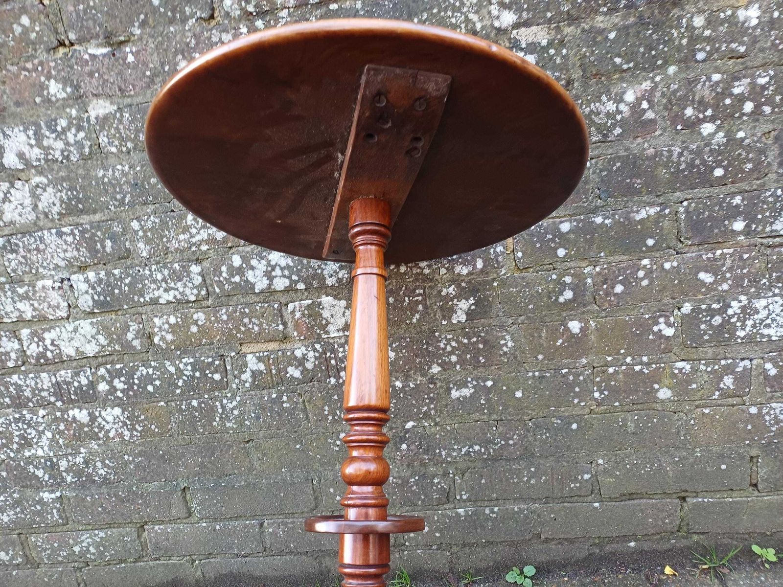 photo buy Large Victorian Mahogany Circular Occasional Table Antique Wine Table Beautiful Grain Stunning Turned Column Bun Feet