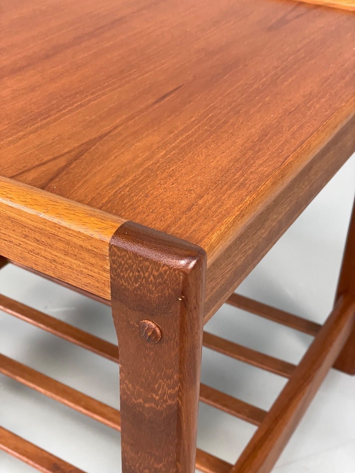 Vintage Teak Side Table Danish 1970s With Magazine Rack Bedside Mwoo photo 160.0