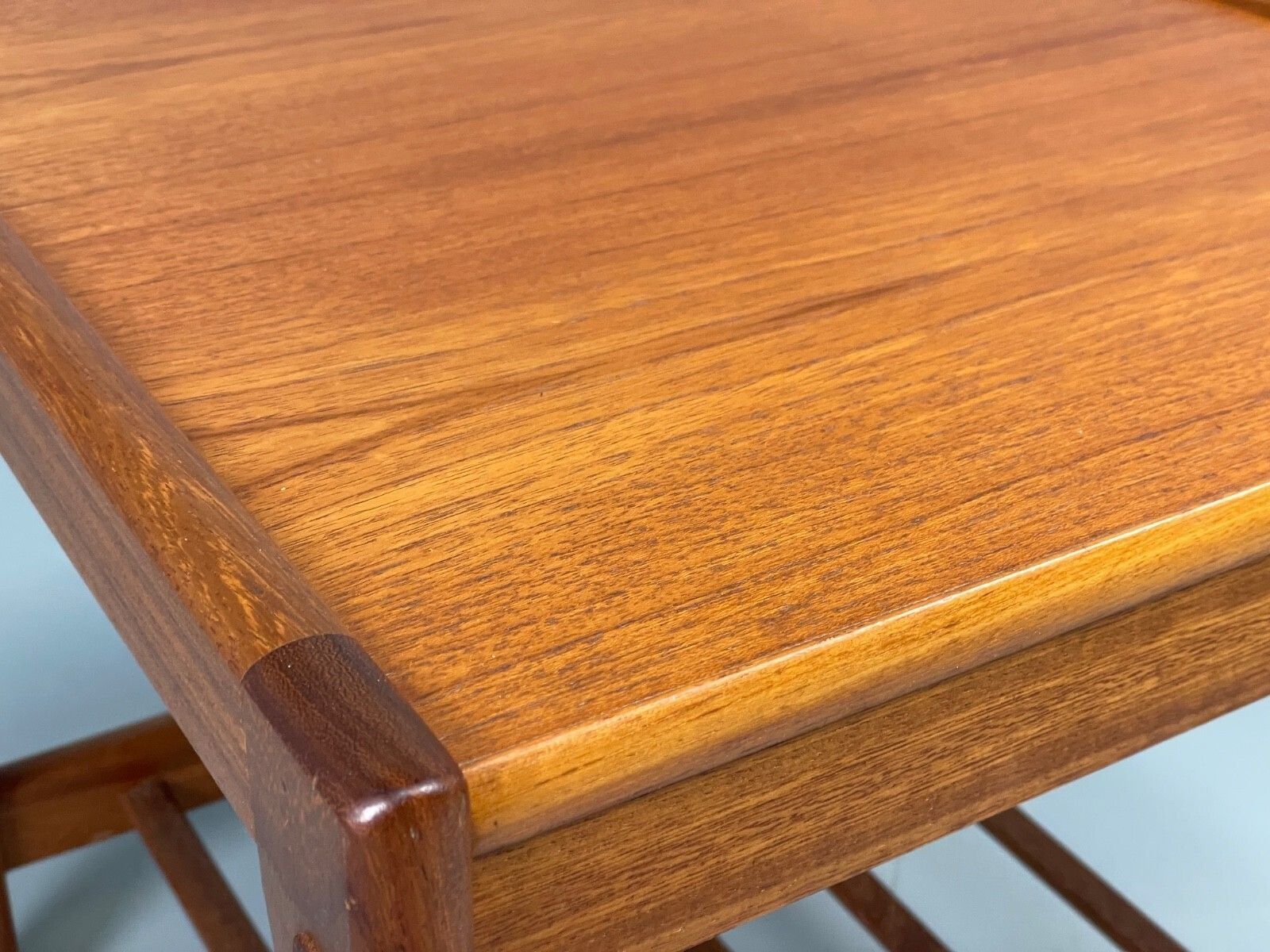 Vintage Teak Side Table Danish 1970s With Magazine Rack Bedside Mwoo photo vintage
