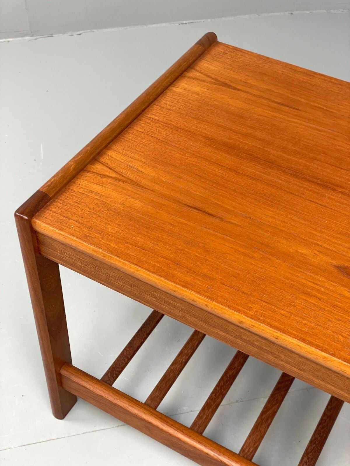 photo furniture Vintage Teak Side Table Danish 1970s With Magazine Rack Bedside Mwoo