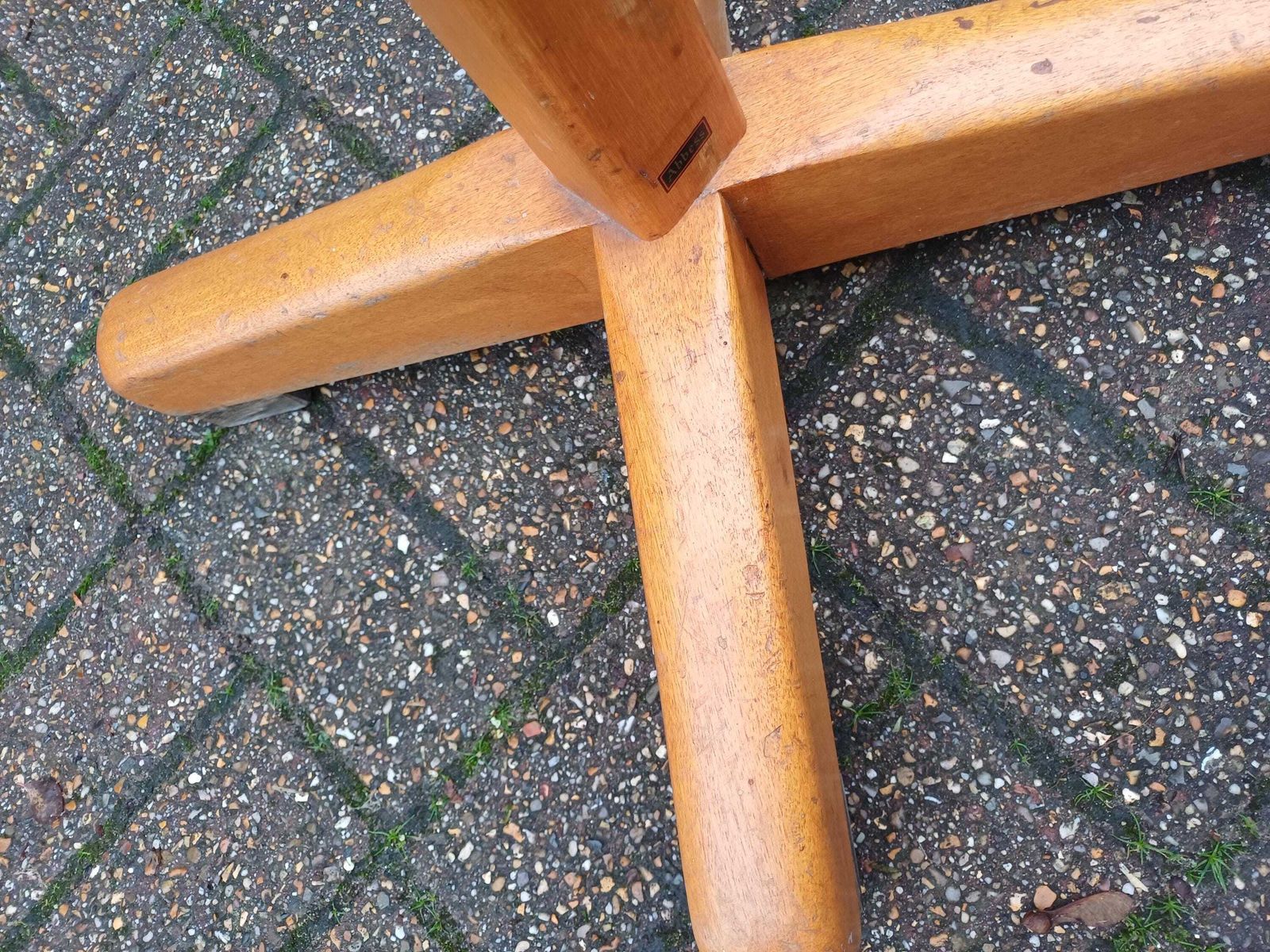 475.0 Vintage 1960s Abbess Solid Wood Coat Stand With Eight Hooks And Black Feet Smart Mid Century Piece For Hallway Or Bedroom photo