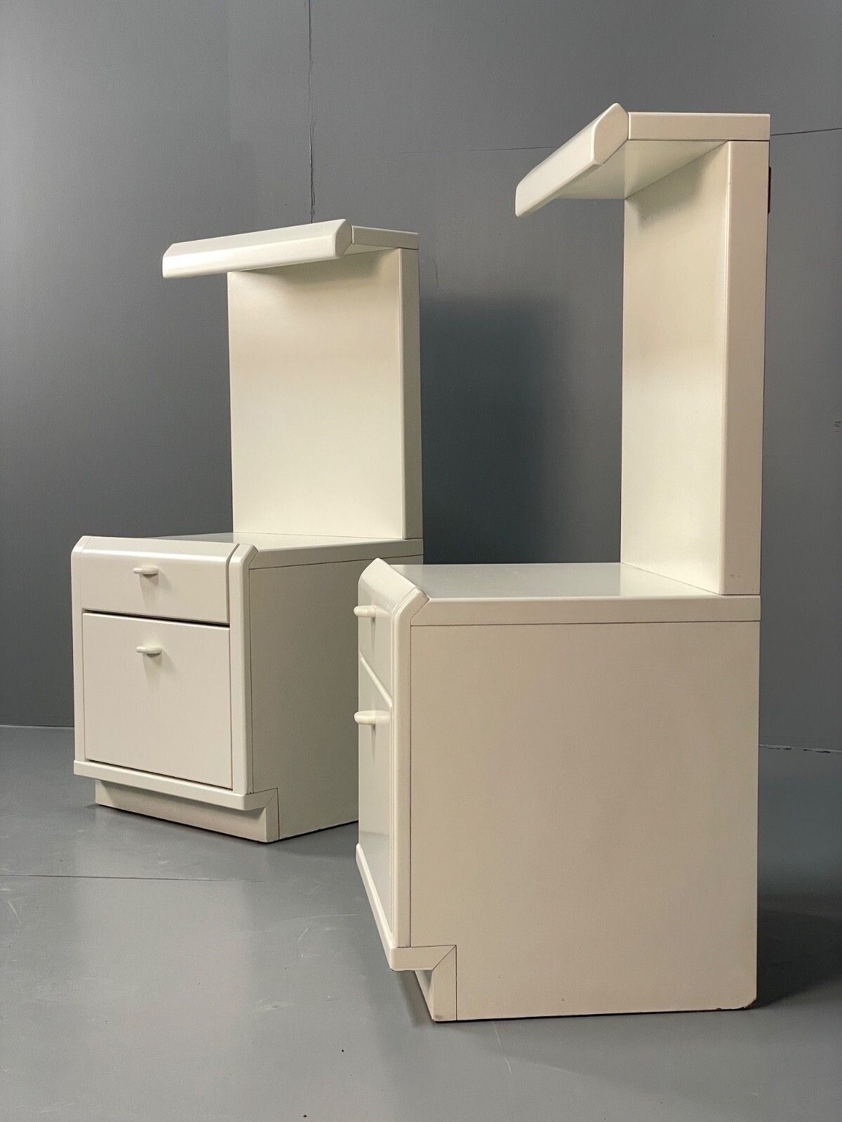 Vintage White Bedside Cabinets Pair By Hulsta Germany Retro 1980s photo Furniture