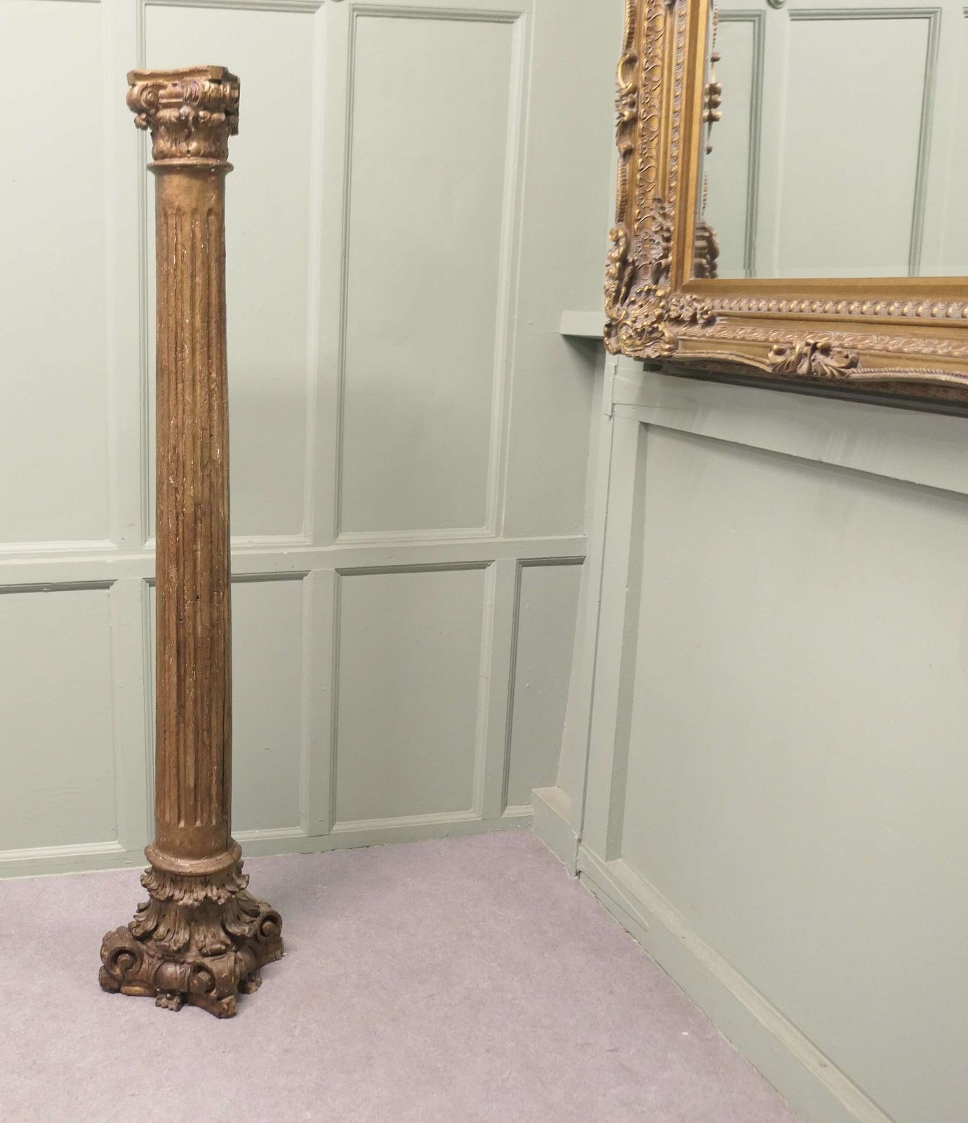 French Carved Gilt Corinthian Column photo furniture