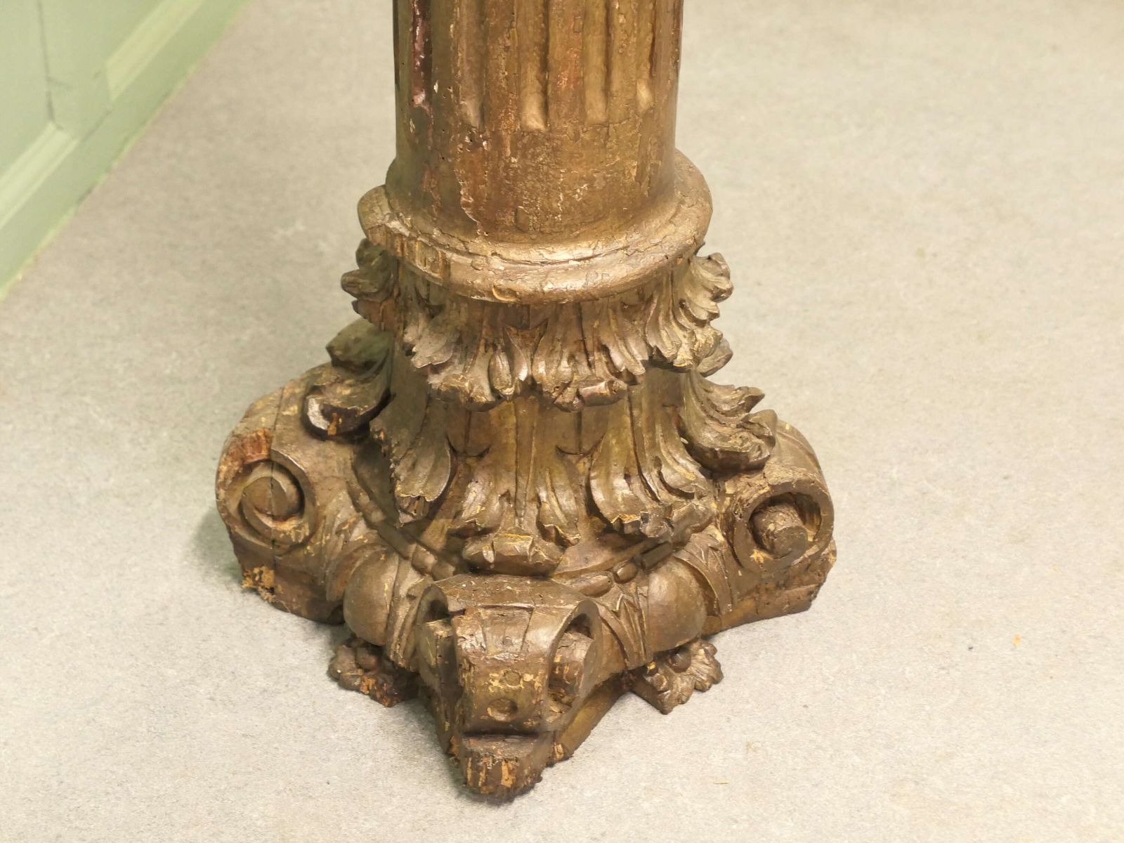 French Carved Gilt Corinthian Column photo for sale