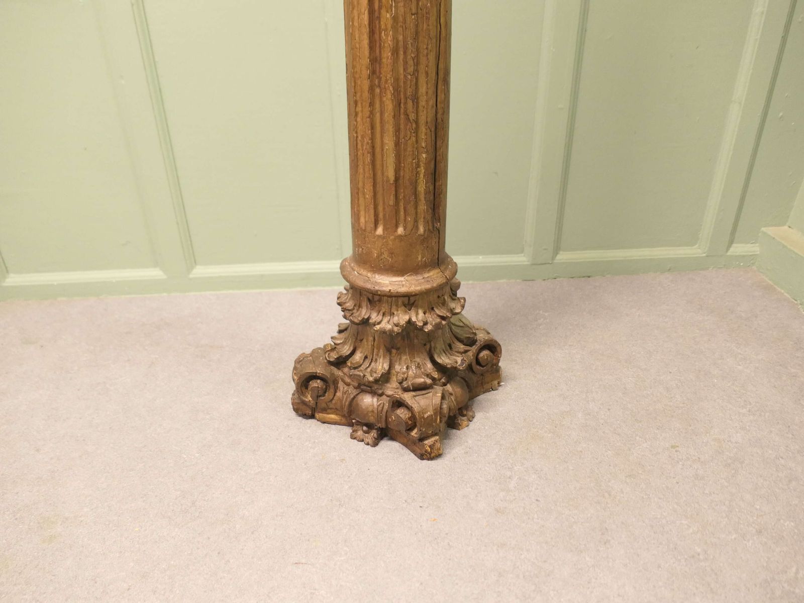 French Carved Gilt Corinthian Column photo Home Decor