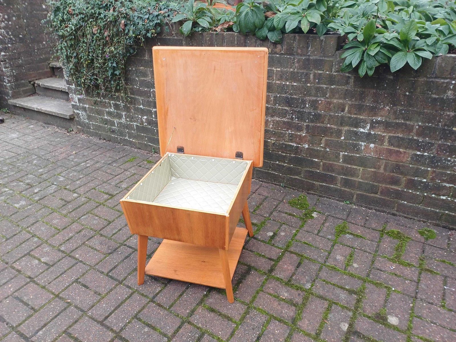 1960s Vintage Retro Workbox Coffee Table With Lift Up Lid, Storage Compartment & Lower Shelf | Mid Century Design photo 275.0