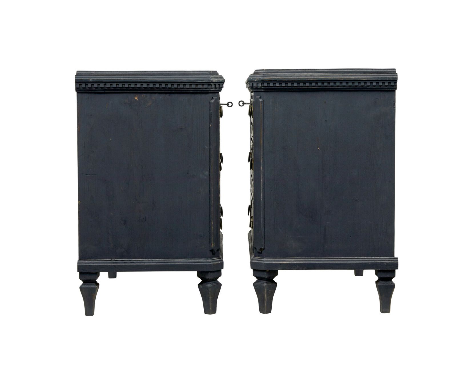 Swedish Pair Of 19th Century Black Painted Commodes photo 6765.0
