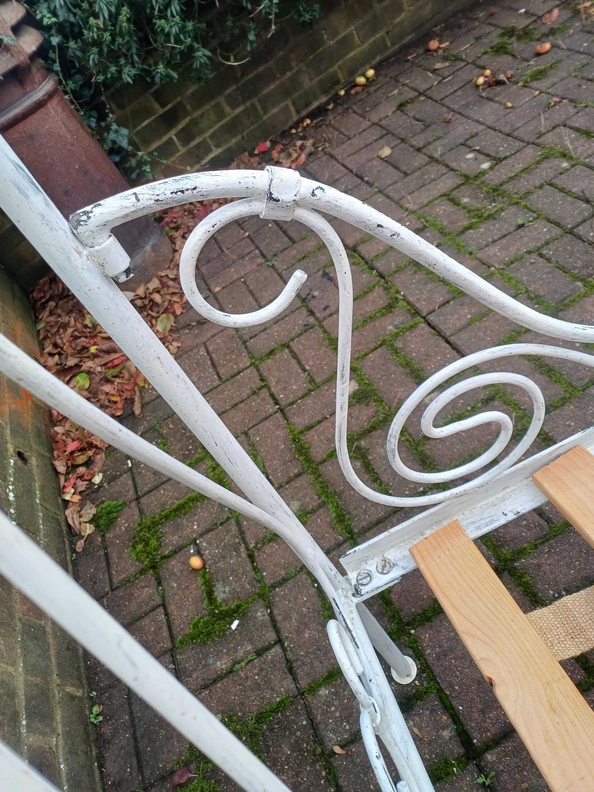Antique French Iron Single Bed Early 20thc Shabby Chic White Painted Heavy Metal Bed Frame 32" Mattress Vintage Bedroom photo 675.0