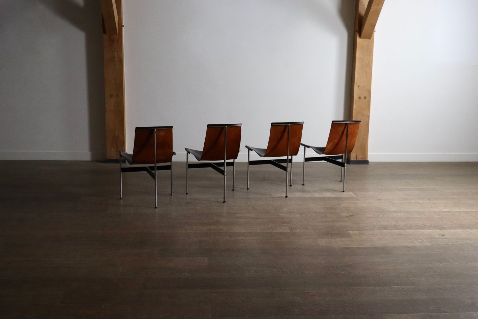 photo for sale Katavolos, Kelley And Littell T Chairs For Icf De Padova, Italy 1952 Set Of 4