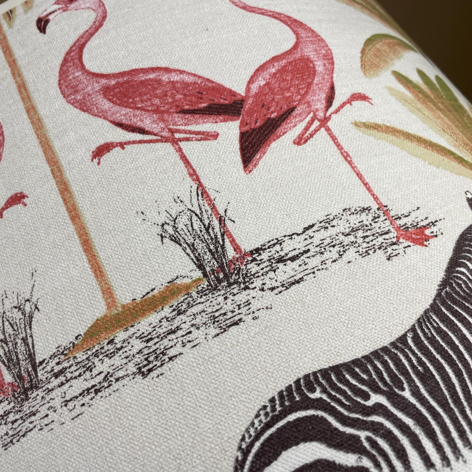 89.0 Large Designer Fabric Zoo Animal Safari Lamp Shade Lampshade Drum Ceiling Jungle Longleat Acacia 30cm By 41.5cm Natural Animals Round photo