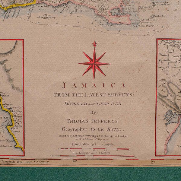 Antique Jamaica Map, English, Caribbean, Cartography, Thomas Jefferys, Georgian photo 913.0