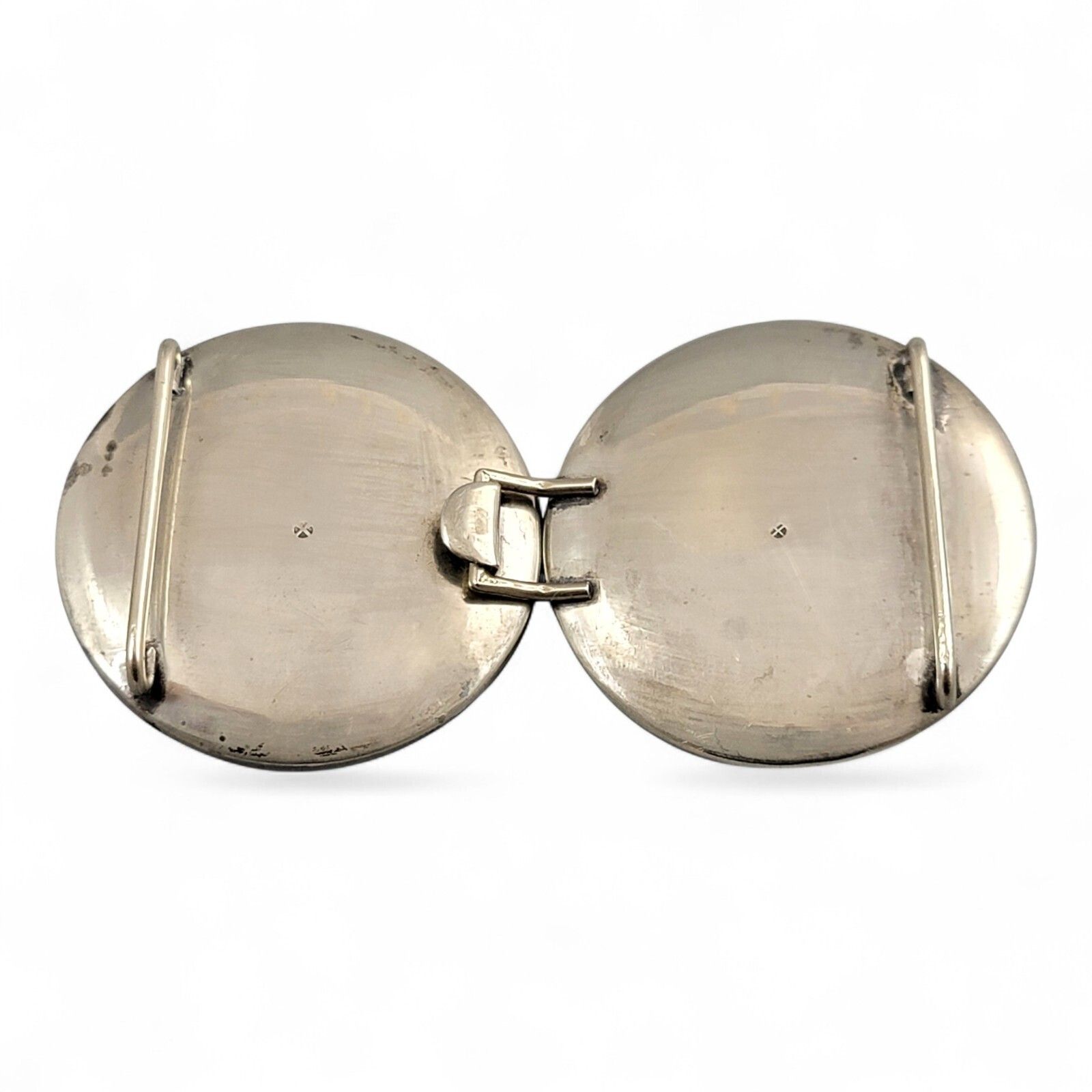 Atique Japanese Kyō Satsuma Silver Art Buckle, Kyoto C.1890–1915, Fine Quality photo 850.0
