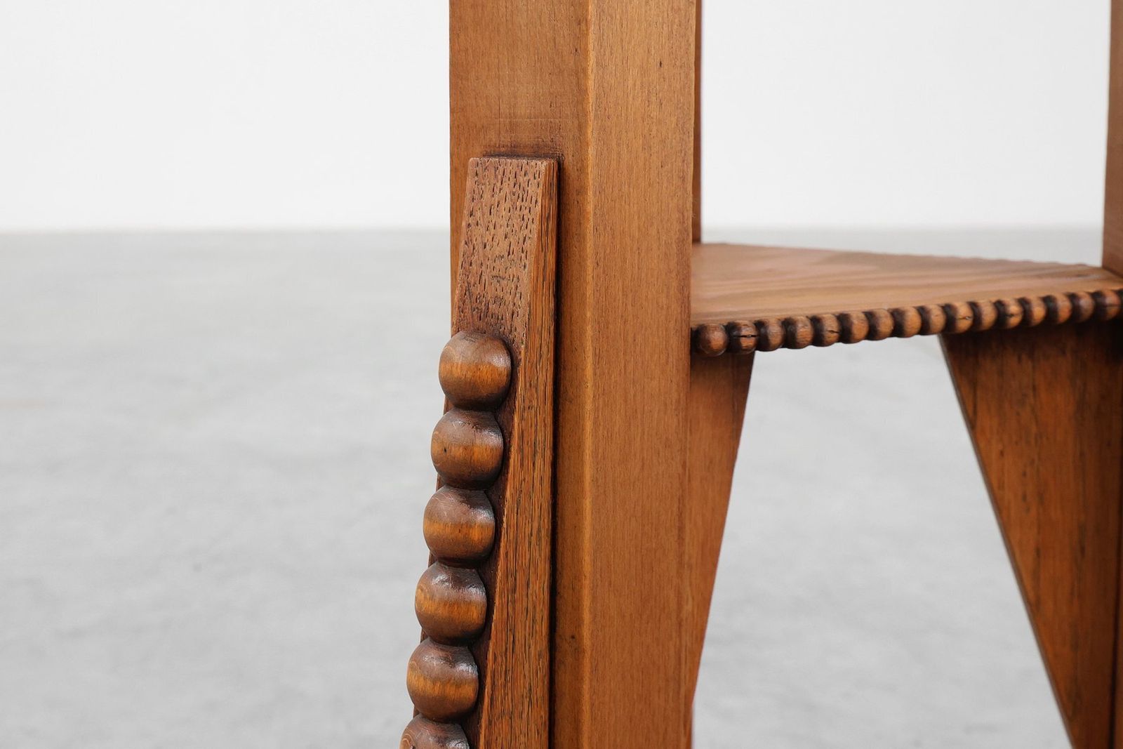 Art Nouveau Triangular Side Table In Carved Wood, 1890s photo buy