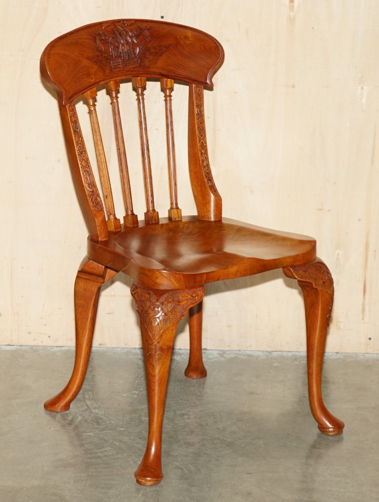 34/200 Stewart Linford Admiral Nelson H.M.S Victory Hand Carved Burl Oak Chair photo vinterior