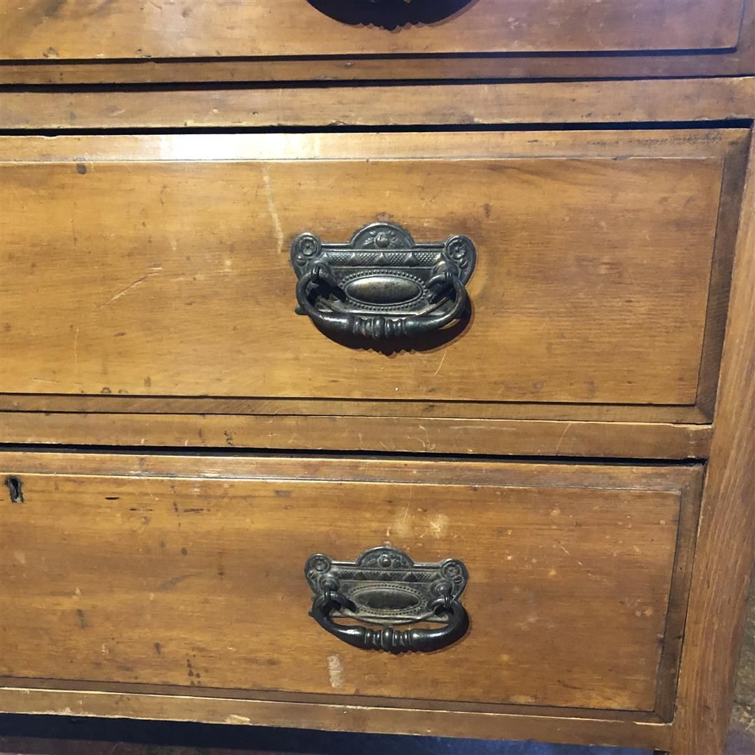 Antique Satinwood Dressing Chest Of Drawers With Mirrored Top 1910s photo buy