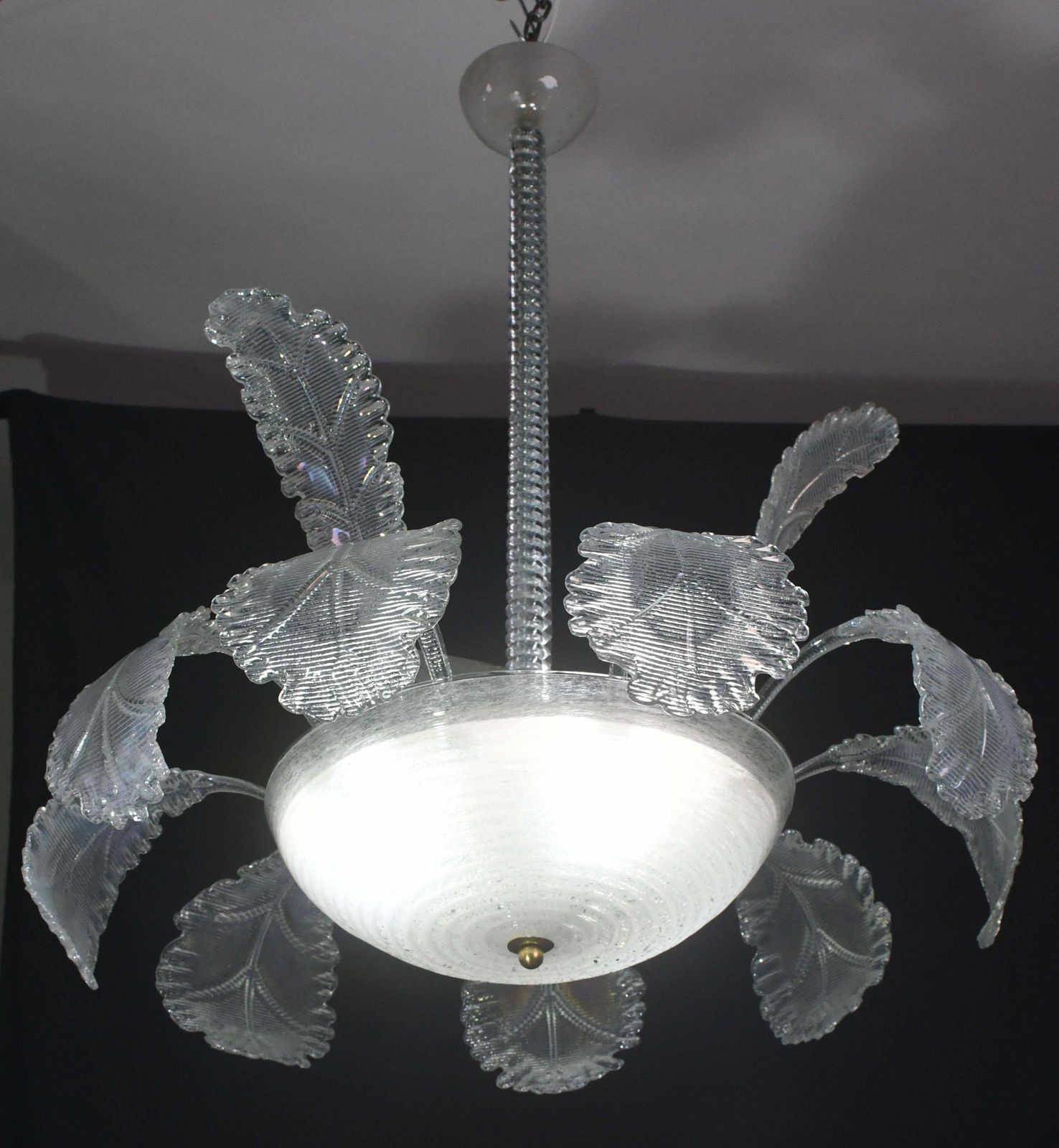 Luxury Barovier & Toso Chandelier, Murano Pulegoso Glass, 1950s photo furniture