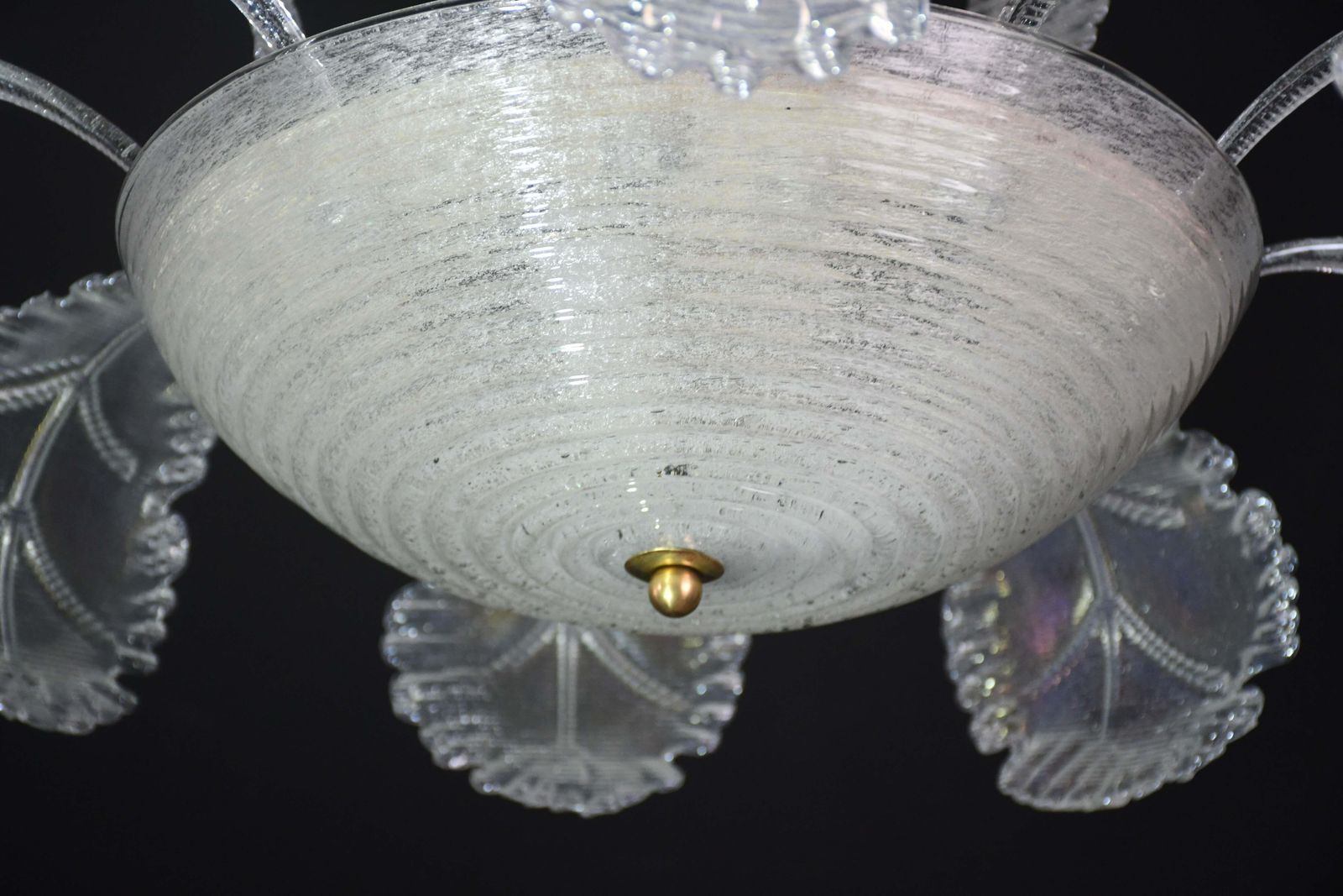 3096.0 Luxury Barovier & Toso Chandelier, Murano Pulegoso Glass, 1950s photo