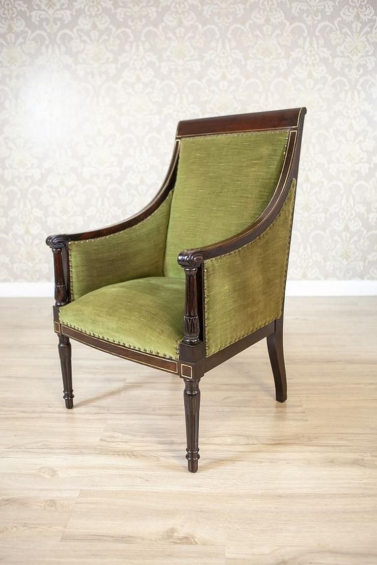 Two Walnut Armchairs From The Mid. 20th Century In The English Style photo vinterior